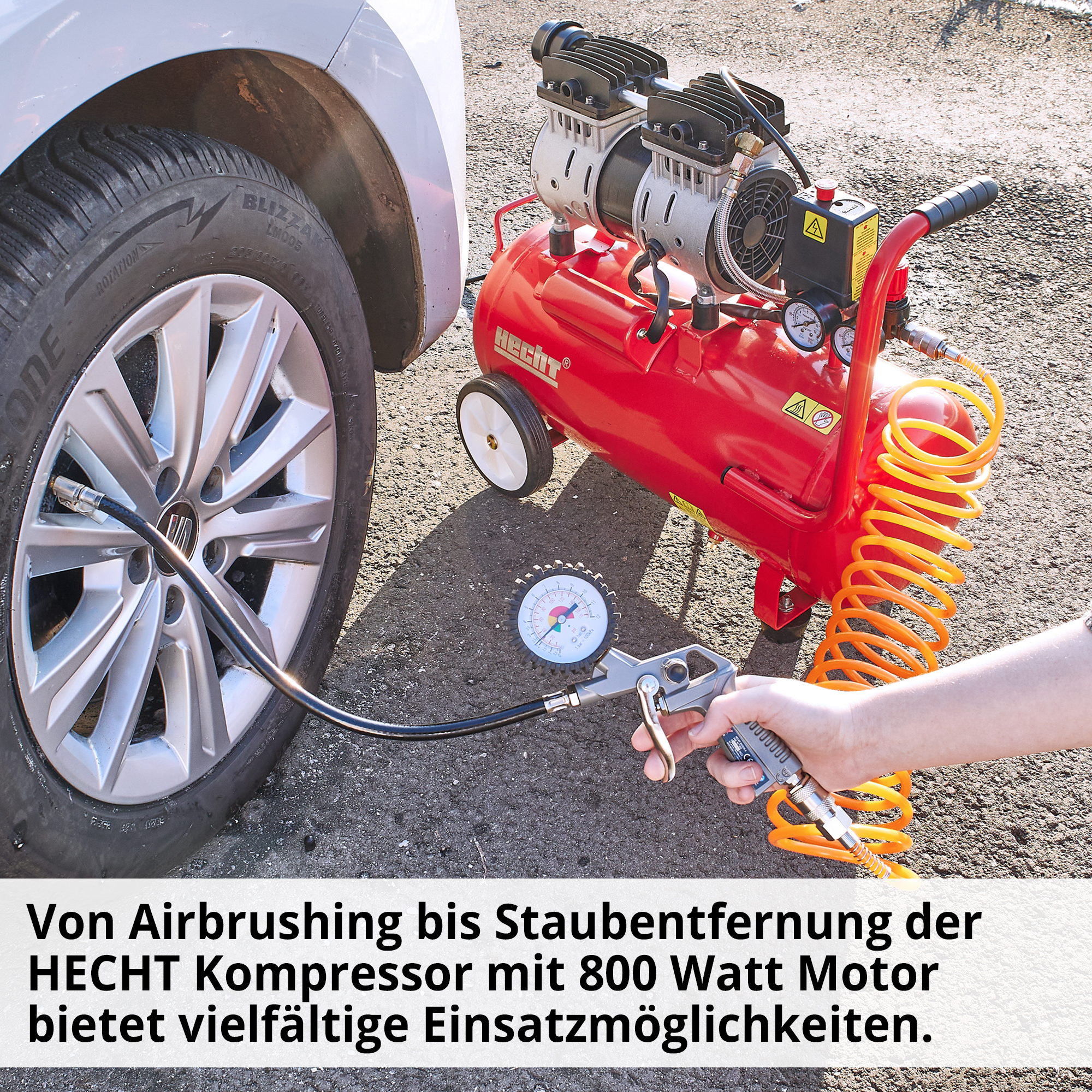 Flüster Kompressor; Vielfältig einsetzbar dank starkem 800 Watt Motor Flüster Kompressor; Vielfältig einsetzbar dank starkem 800 Watt Motor