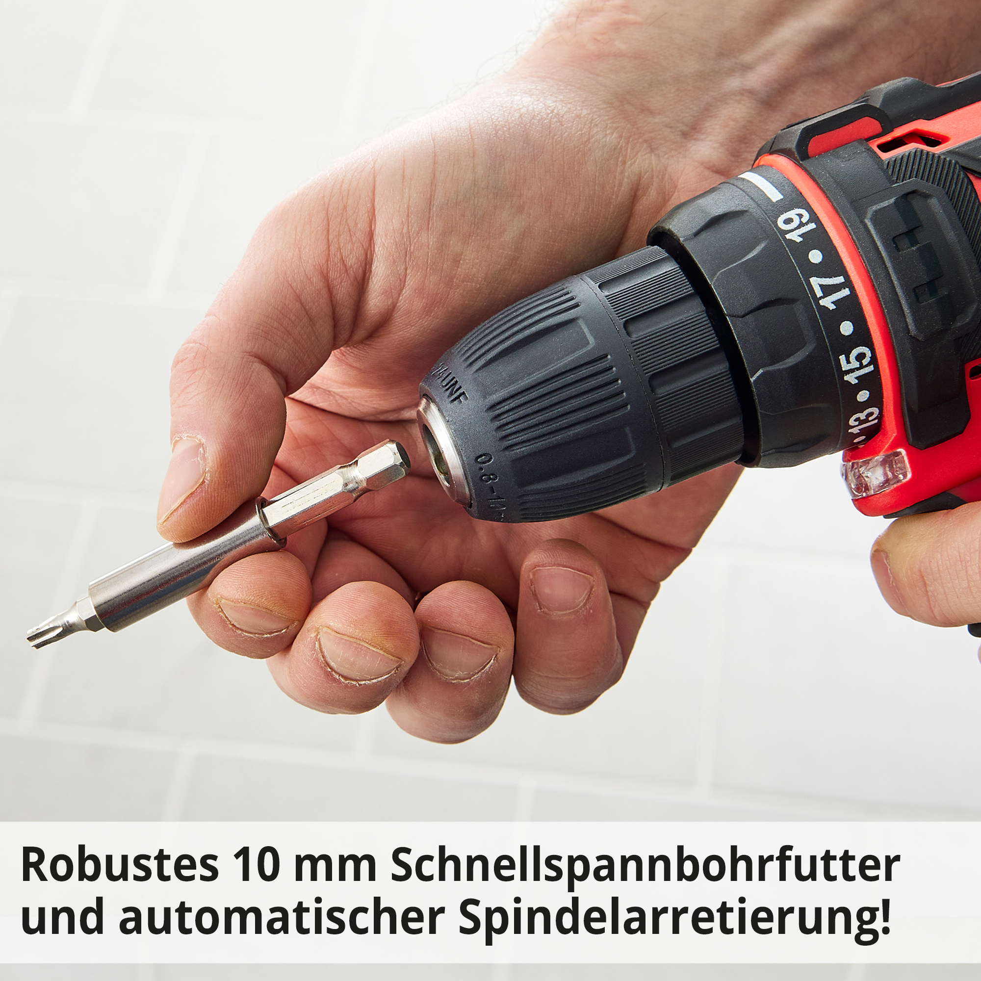 HECHT 1242 Akkuschrauber mit robustem Schnellspannohrfutter und automatischer Spindelarretierung