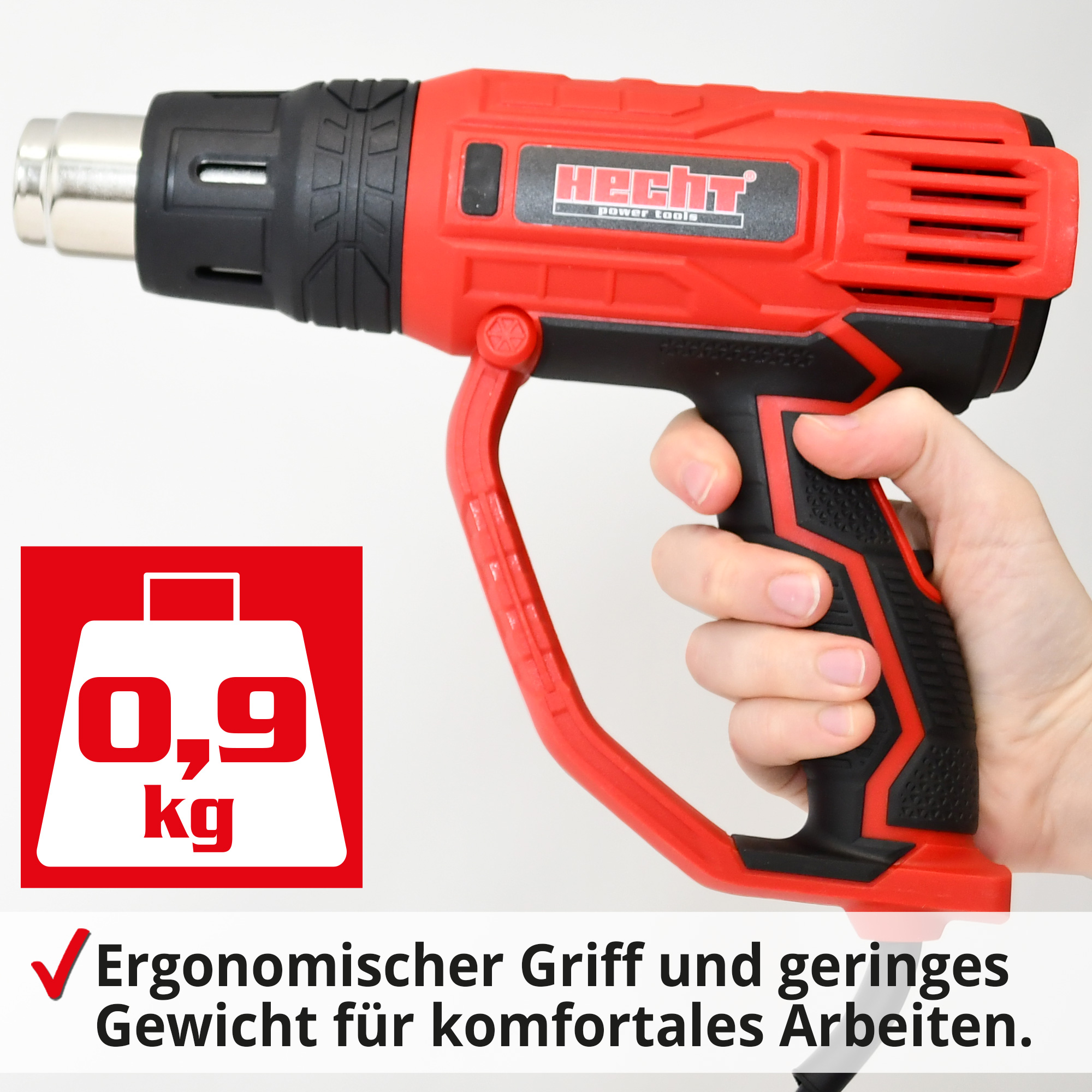 Heißluftfön von HECHT Heißluftgebläse 0,9 kg Gewicht