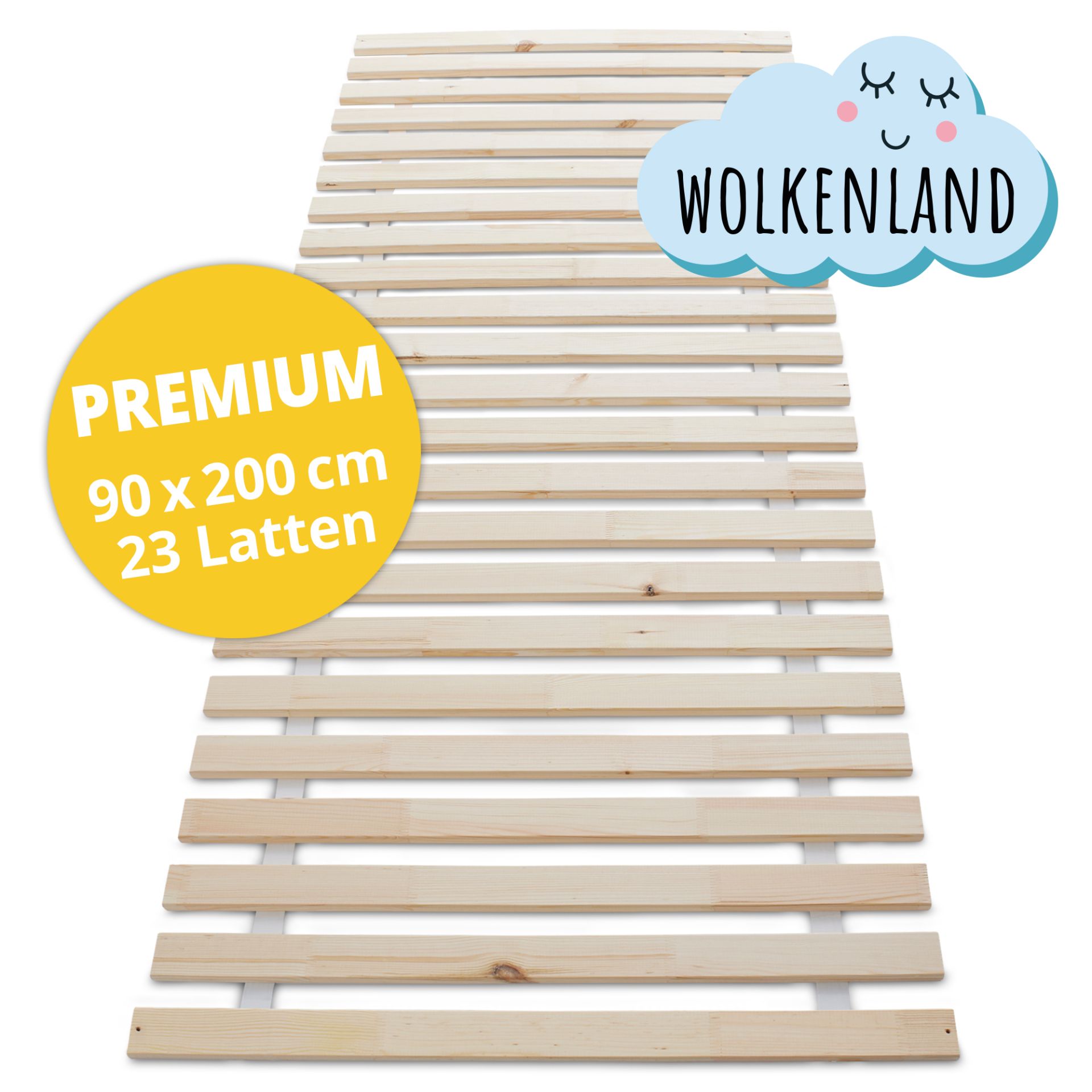 Lattenrost 90x200 cm Wolkenland Premium mit 23 Latten