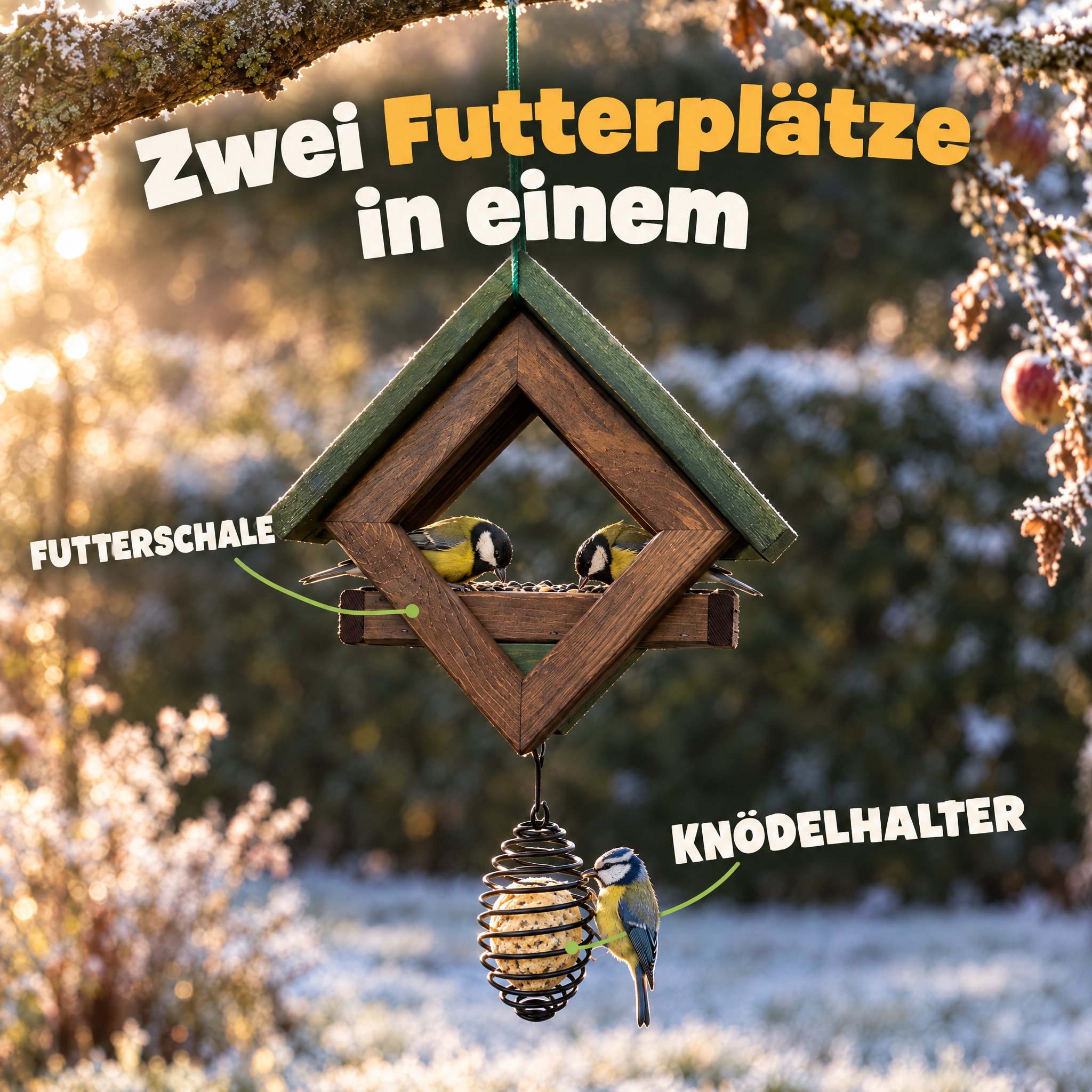 Futterplatz 2-in-1: Kombiniert Futterschale und praktischen Knödelhalter. (Dieses Bild wurde mit Hilfe von KI generiert.)