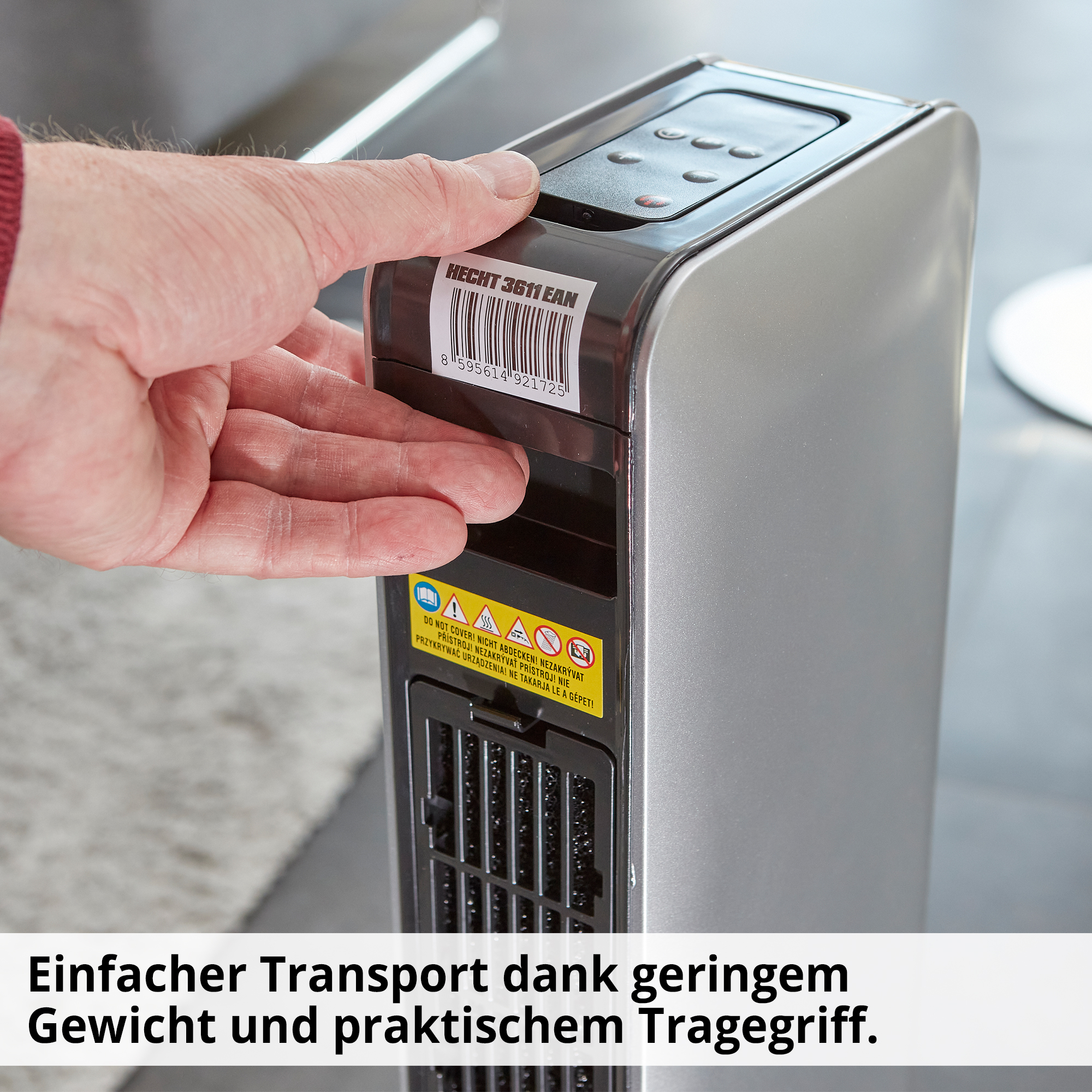 Keramik Heizlüfter; Einfacher Transport dank geringem Gewicht und praktischem Tragegriff