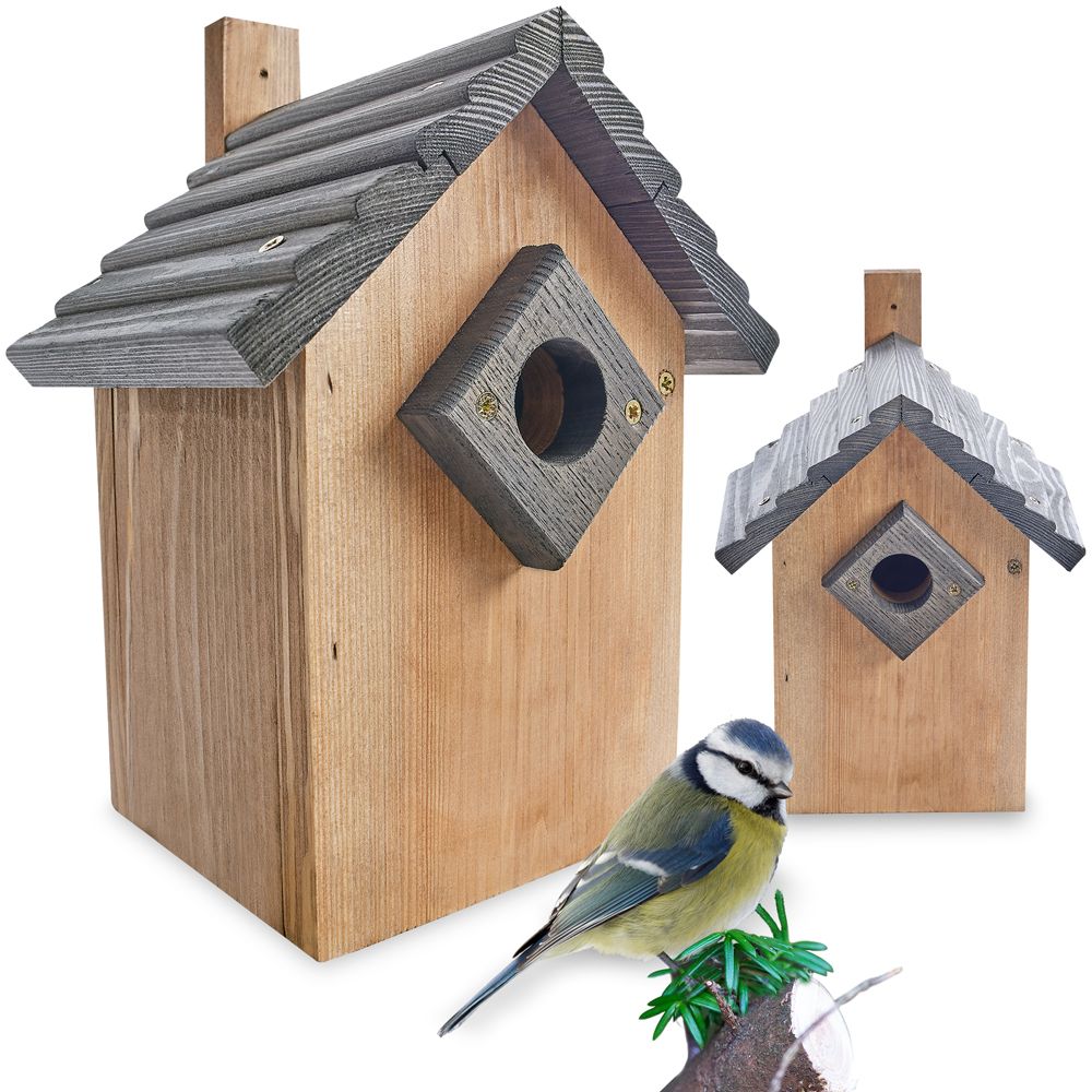Nistkasten; Bietet Gartenvögeln auch in der kalten Jahreszeit einen idealen Unterschlupf