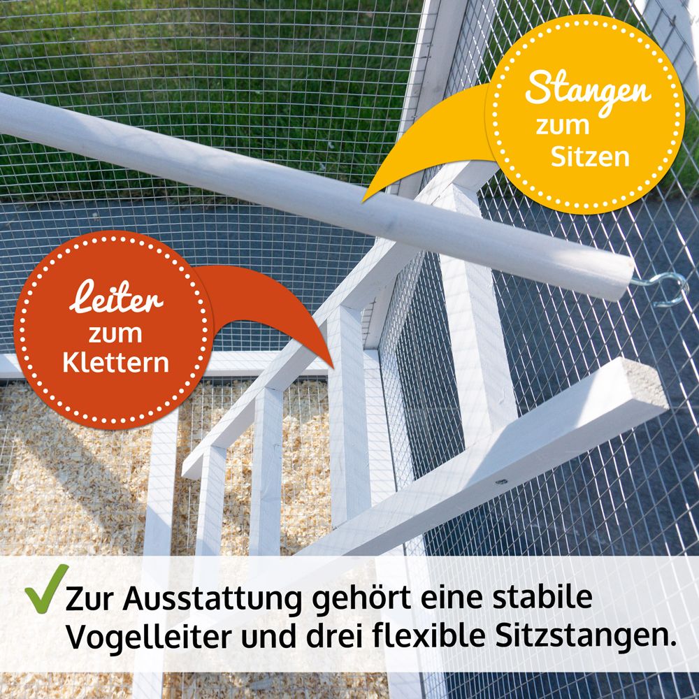 Vogelvoliere Apollo L; Leiter und Stangen