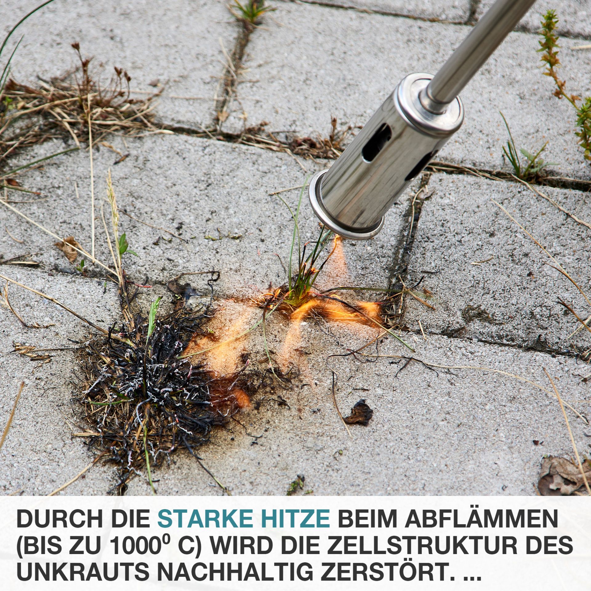 TOM UB-300 Unkrautbrenner; Hohe Hitze (bis 1000 Grad Celsius) 