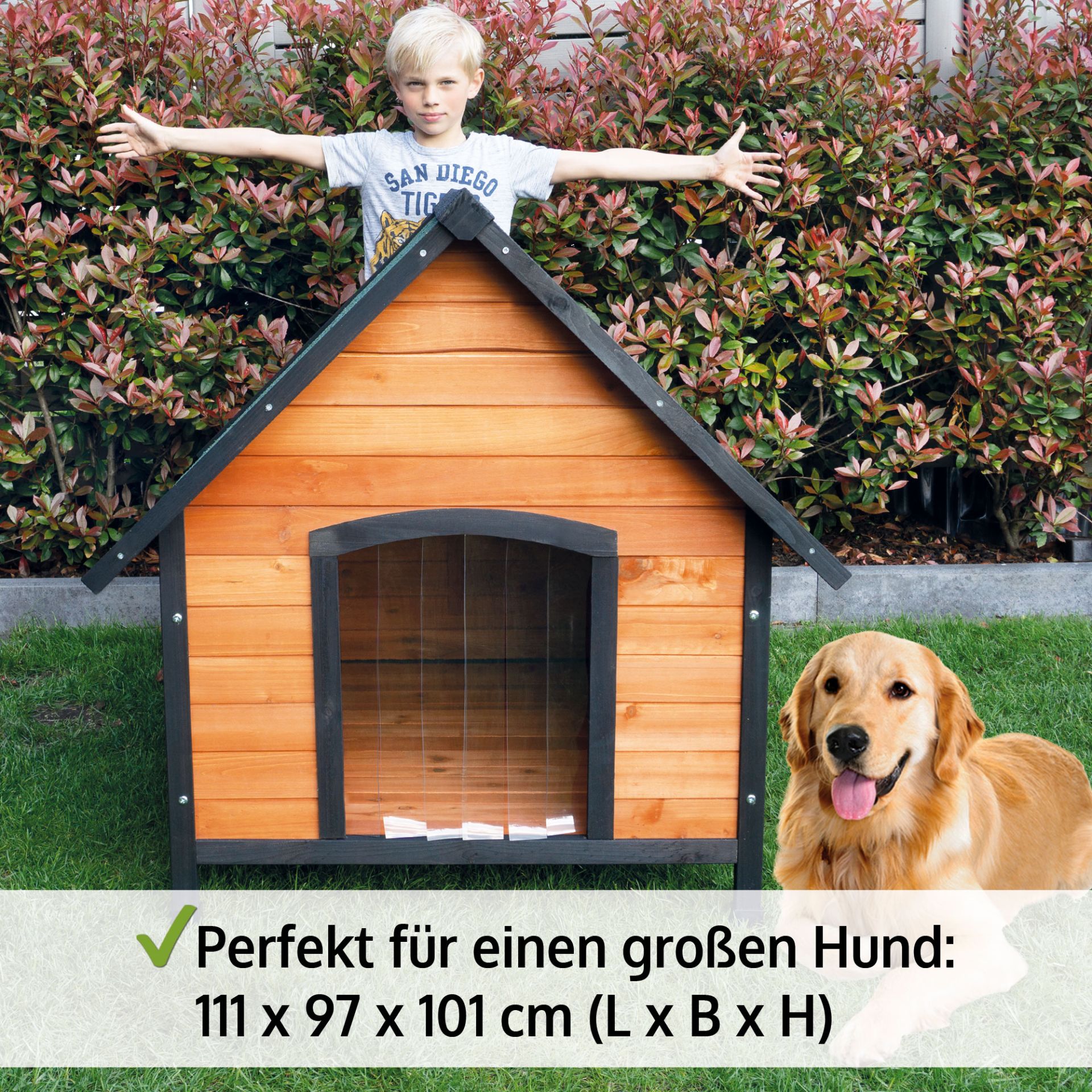 Hundehütte Luna XL; 111 x 97 x 101 Zentimeter für einen großen Hund