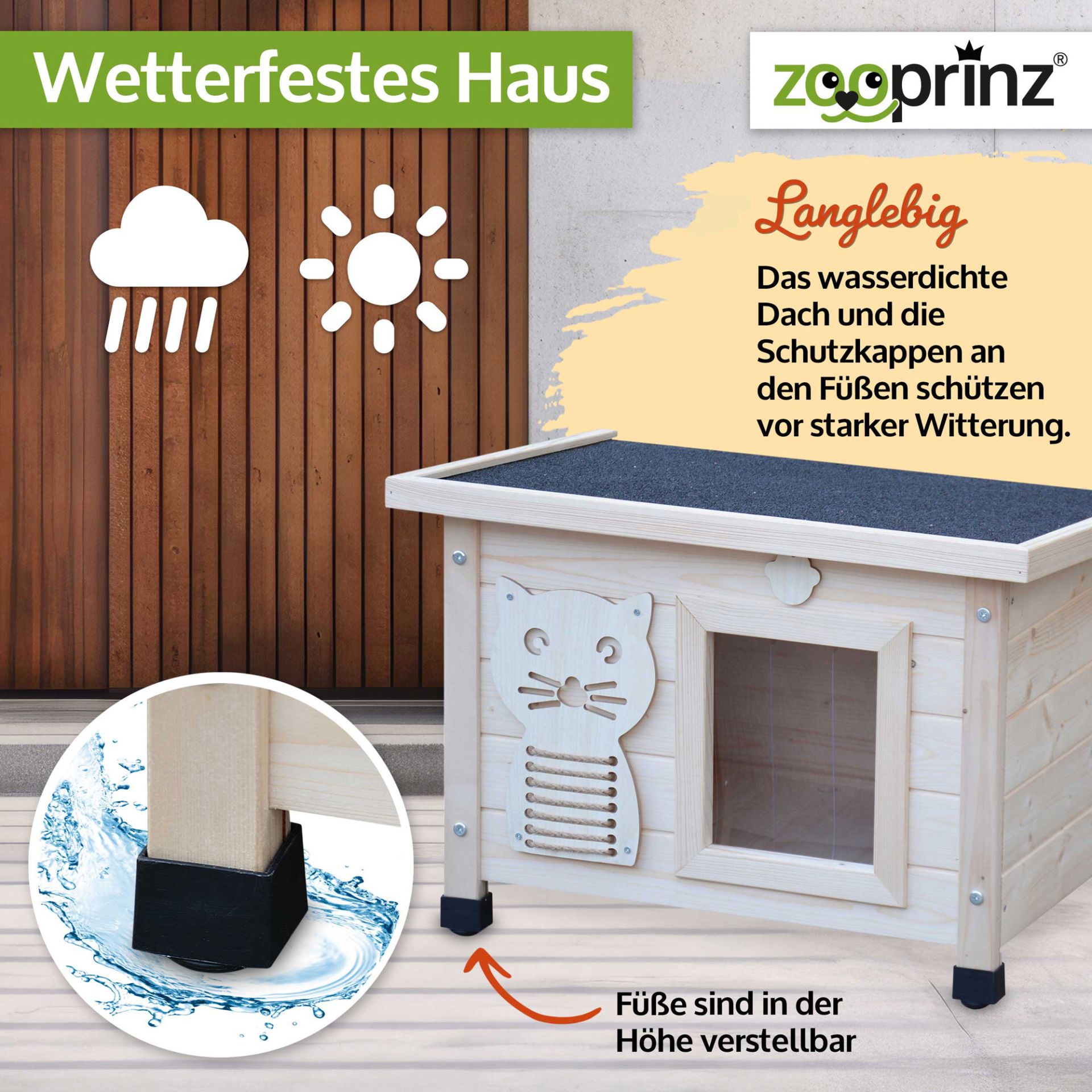 Katzen Villa Felix; wetterbeständig