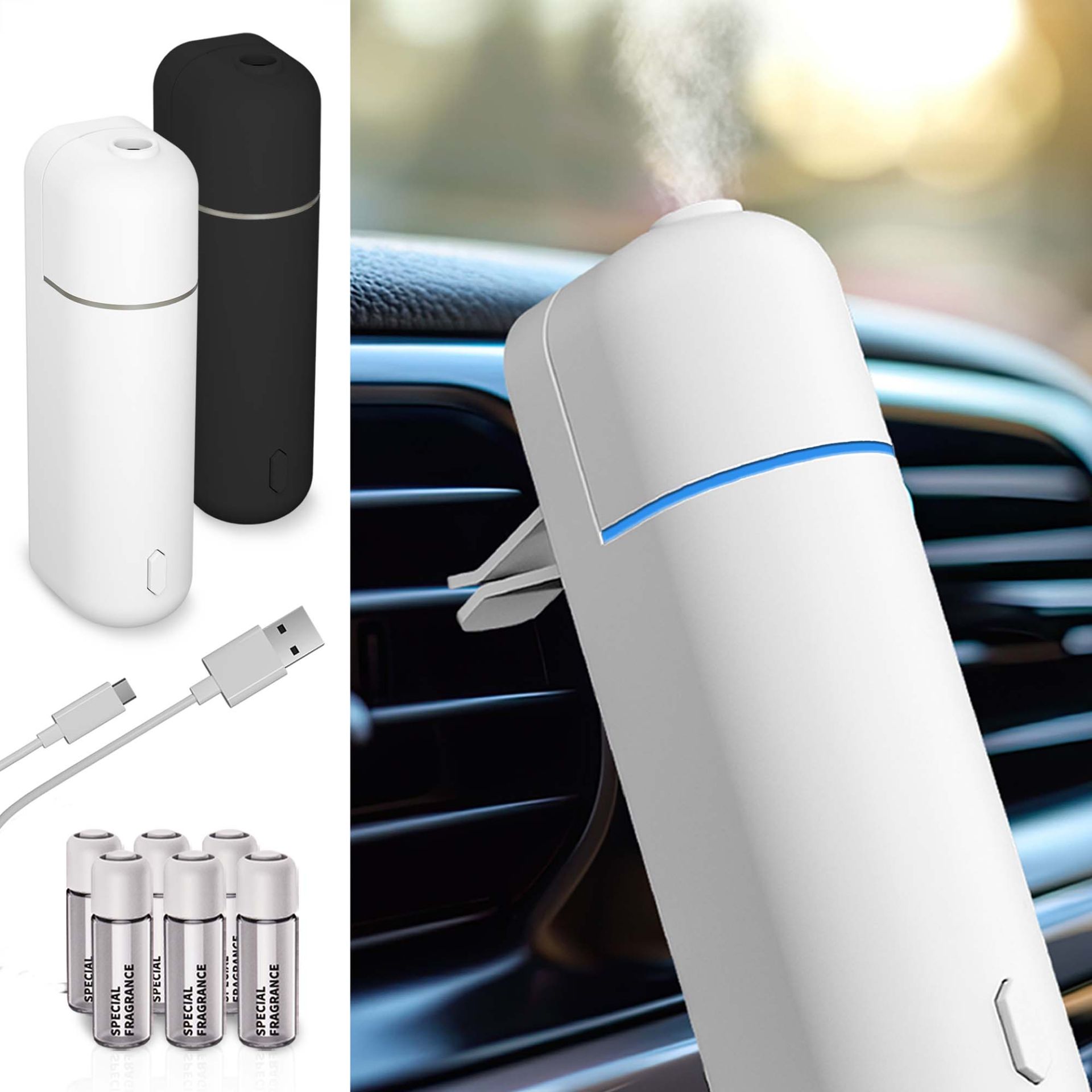 Aromadiffuser weiß - Starker Akku mit USB-Aufladung