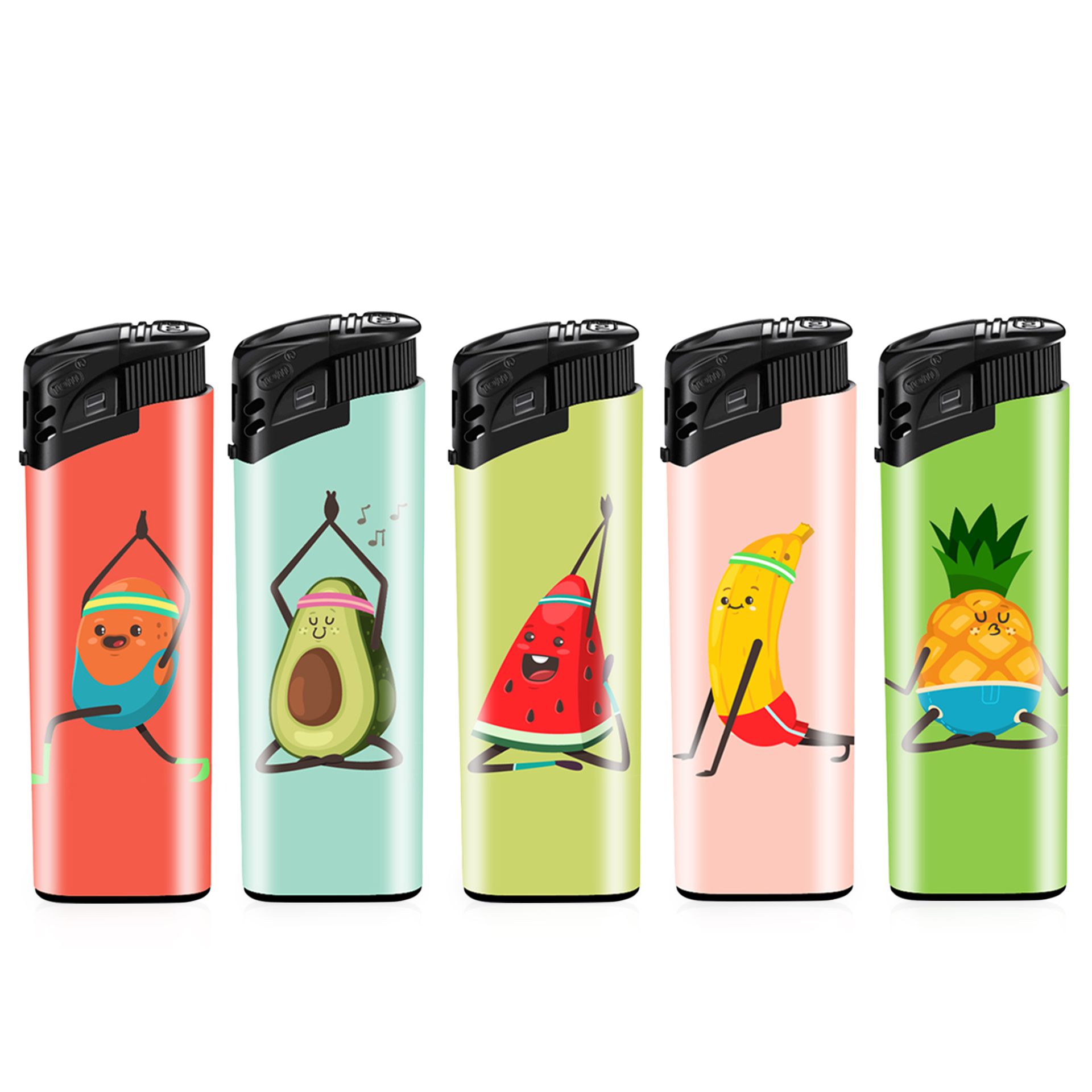 TOM Elektronik Feuerzeug - EB-15 Yoga Fruits - 50 Stück