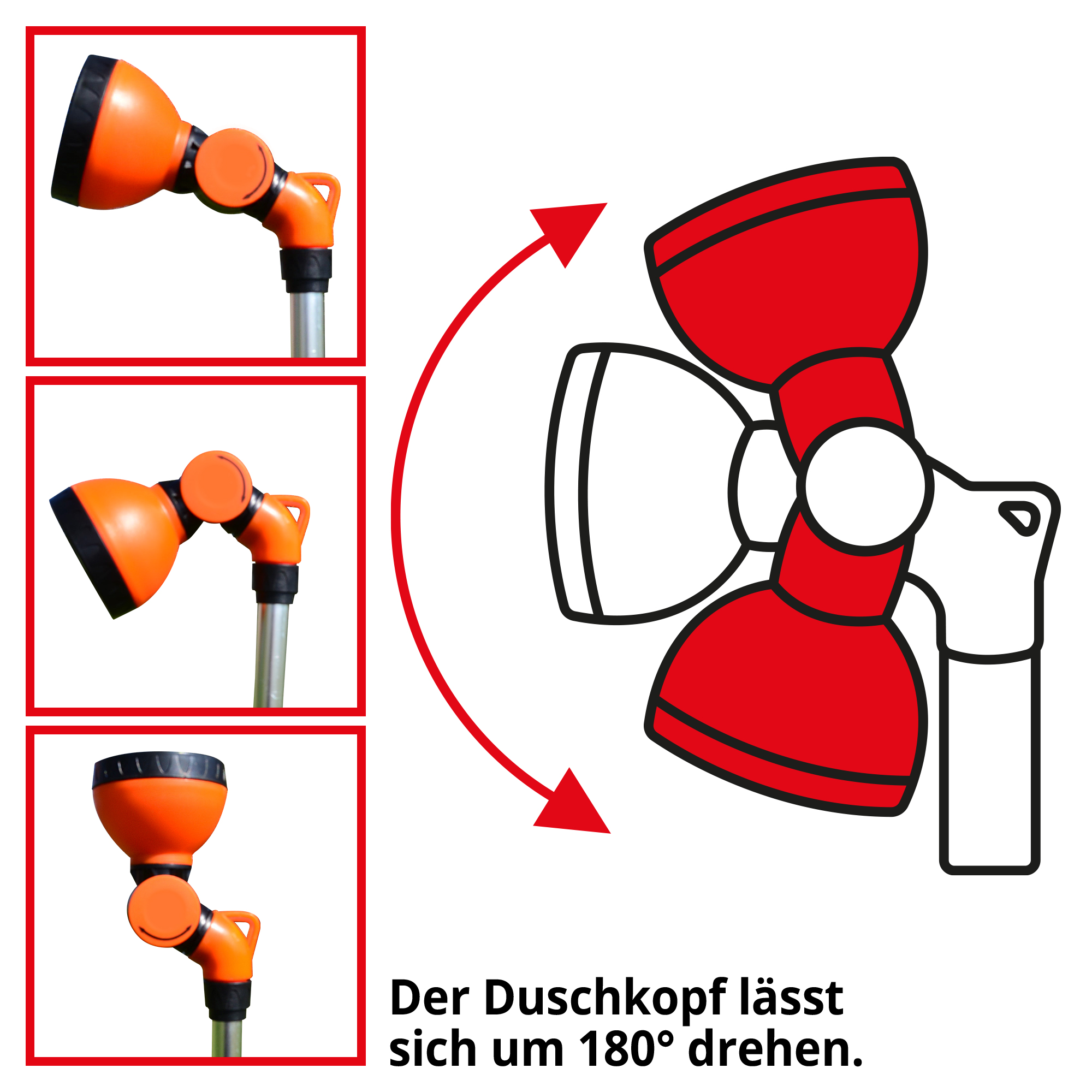 Hecht Gartendusche mit 180 grad verstellbaren Duschkopf 