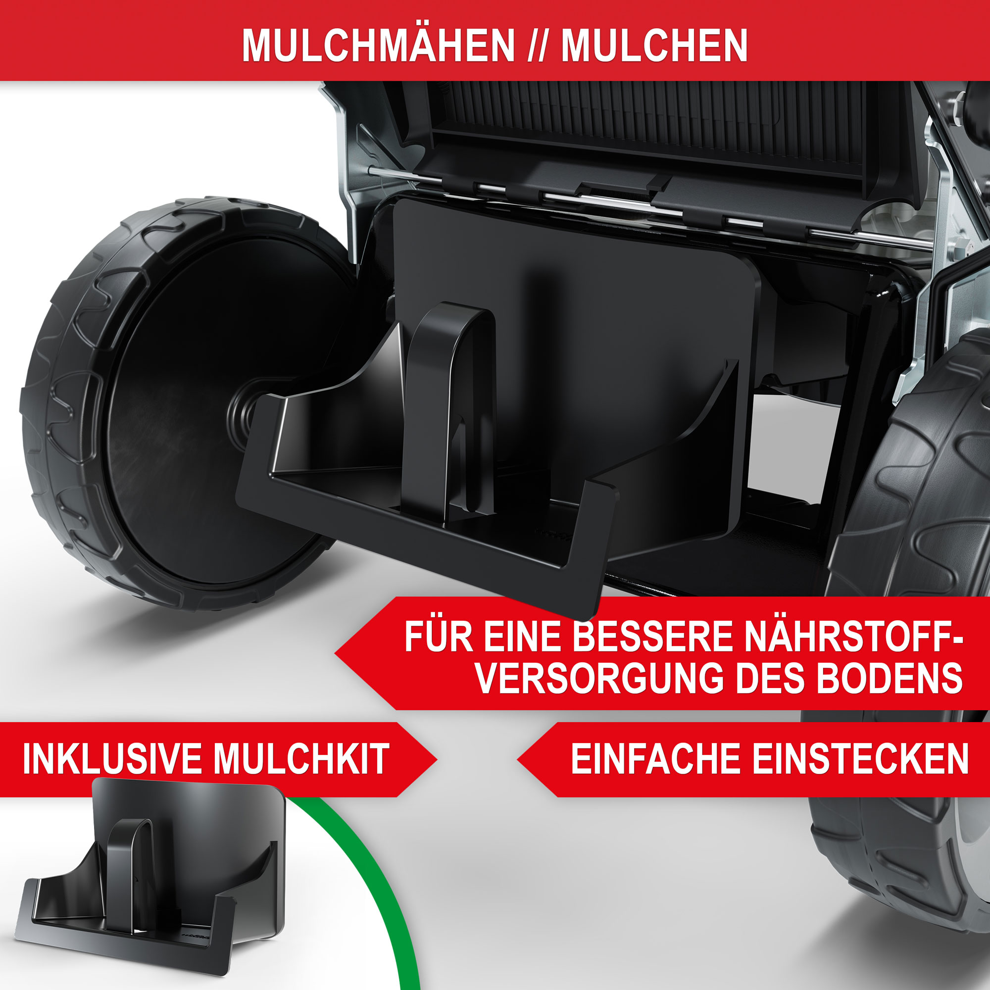 Rasenmäher Benzin TXC-3653 E - Mulchmähen; Mulchen; inklusive Mulchkit; Für eine bessere Nährstoffversorgung des Bodens; einfach einstecken