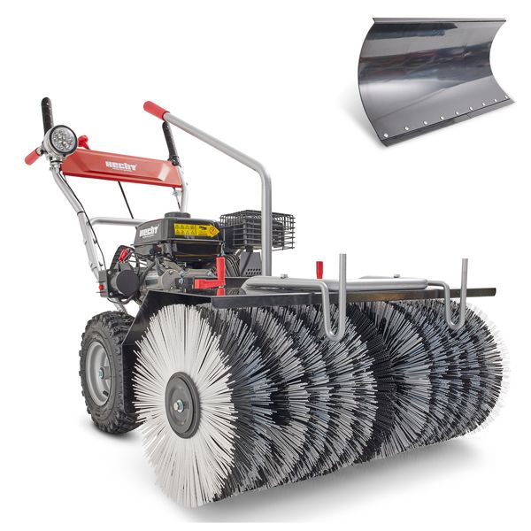 Hecht Benzin-Kehrmaschine 8680 SE Set 1 mit 80 cm Arbeitsbreite und Schneeschild  Hecht Benzin-Kehrmaschine 8680 SE Set 1 mit 80 cm Arbeitsbreite und Schneeschild