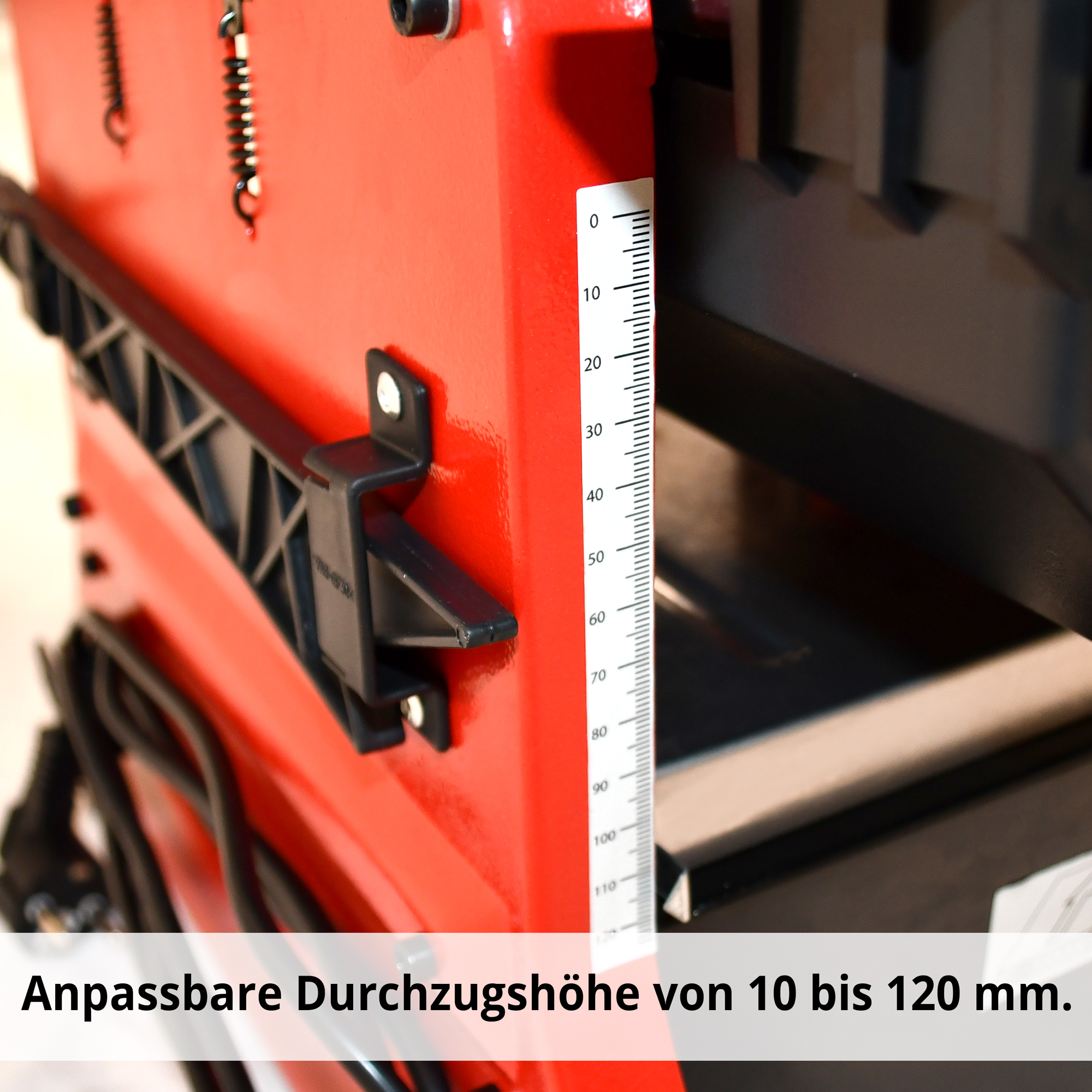 Hecht 8751 Abricht- & Dickenhobel; Anpassbare Durchzugshöhe von 100 bis 120mm