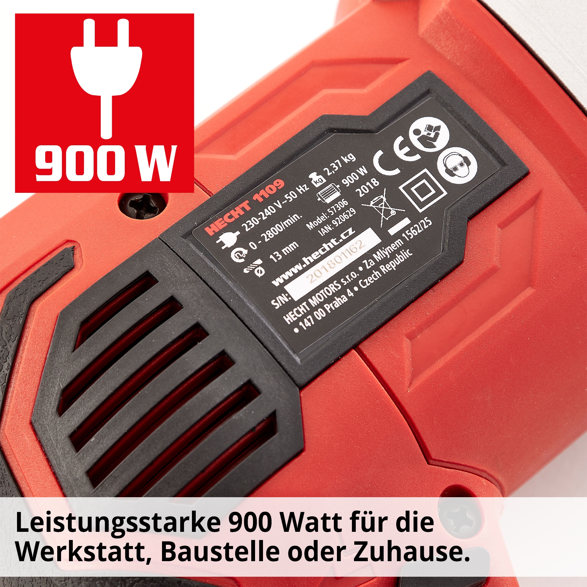 HECHT 1109 Bohrhammer mit leistungsstarkem 900 Watt Motor für die Werkstatt, Baustelle oder Zuhause