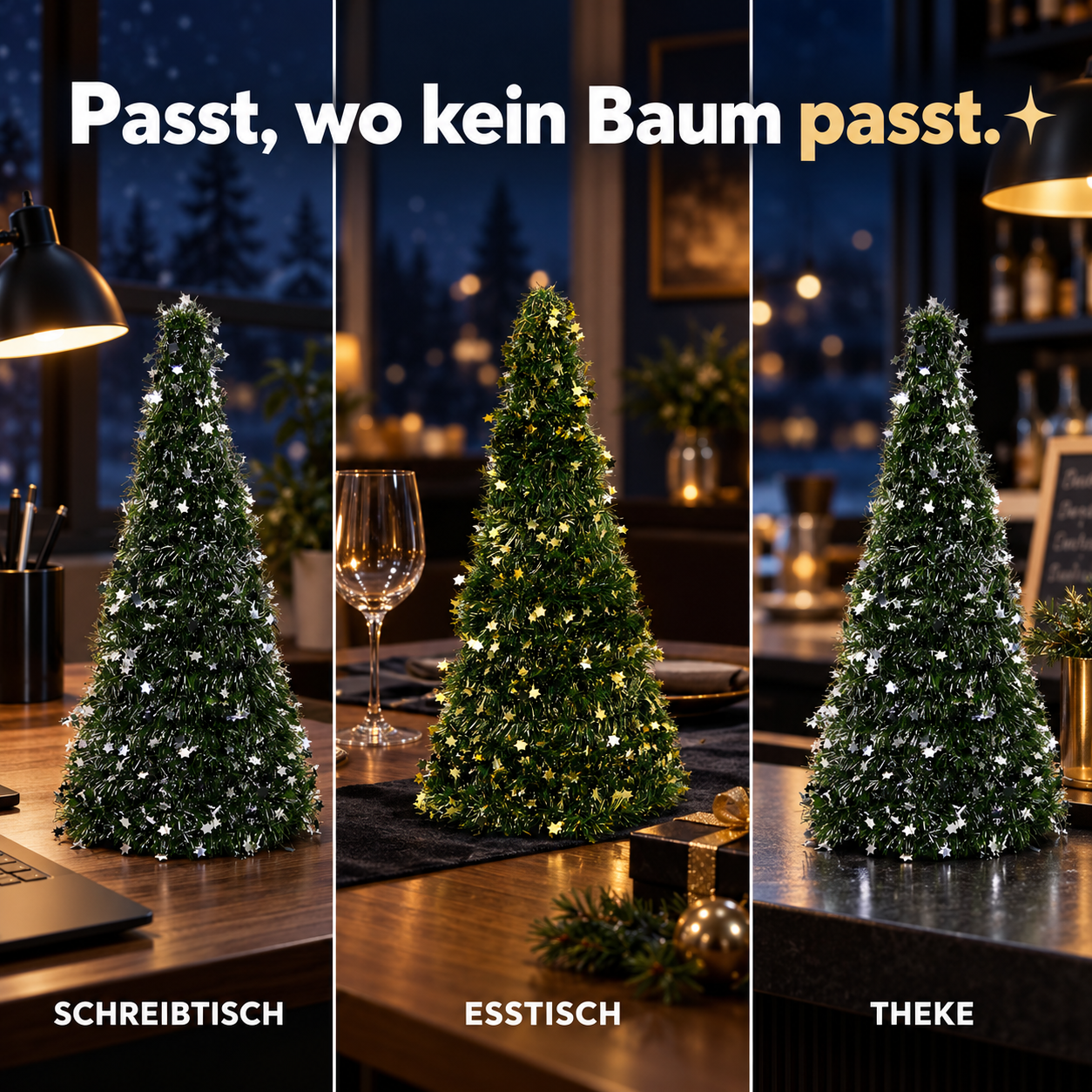 Vielseitige Weihnachtsdeko: Passt perfekt auf den Esstisch oder die Theke (Dieses Bild wurde mit Hilfe von KI generiert.)