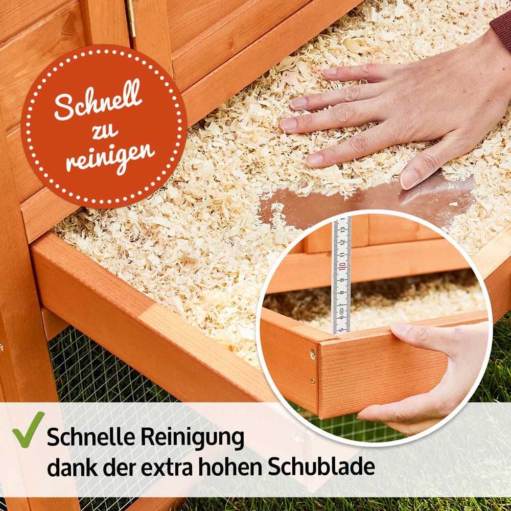 zooprinz Hühnervoliere Modell XXL schnelle Reinigung durch extra hoher Schublade