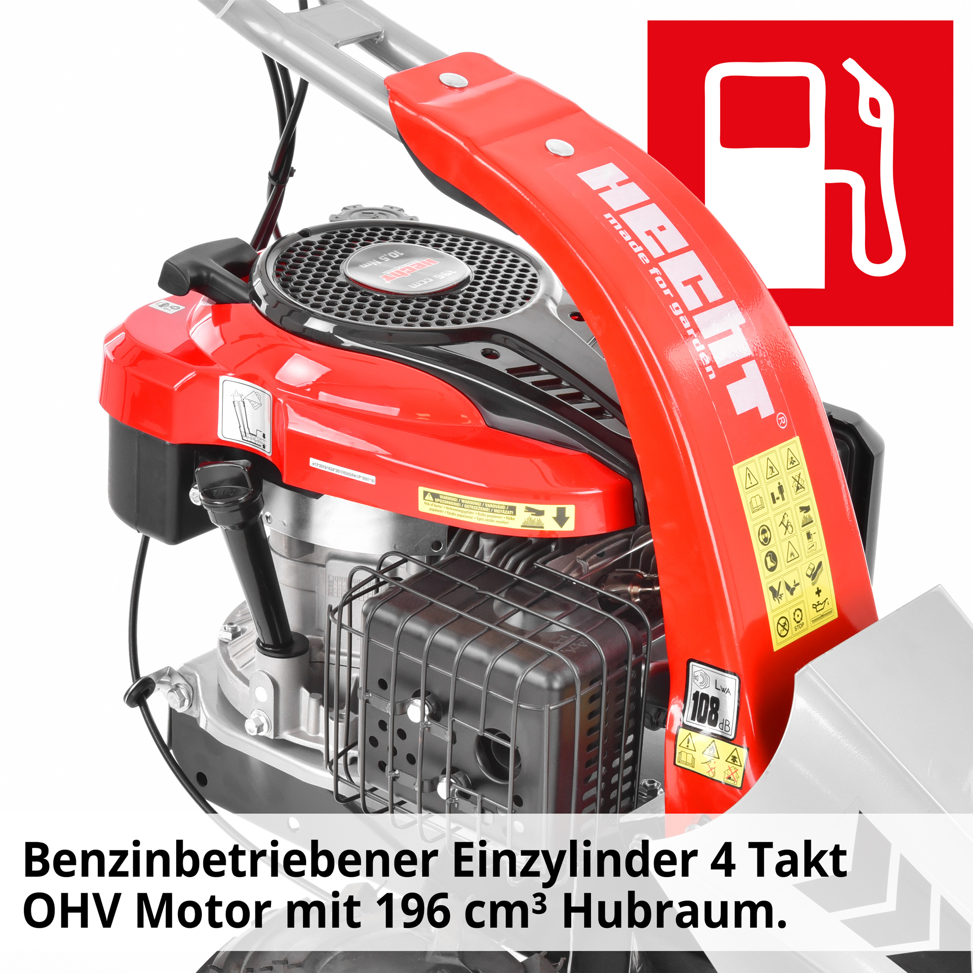 Benzin Balkenmäher HECHT 587 mit 4,9 PS Leistung und Radantrieb