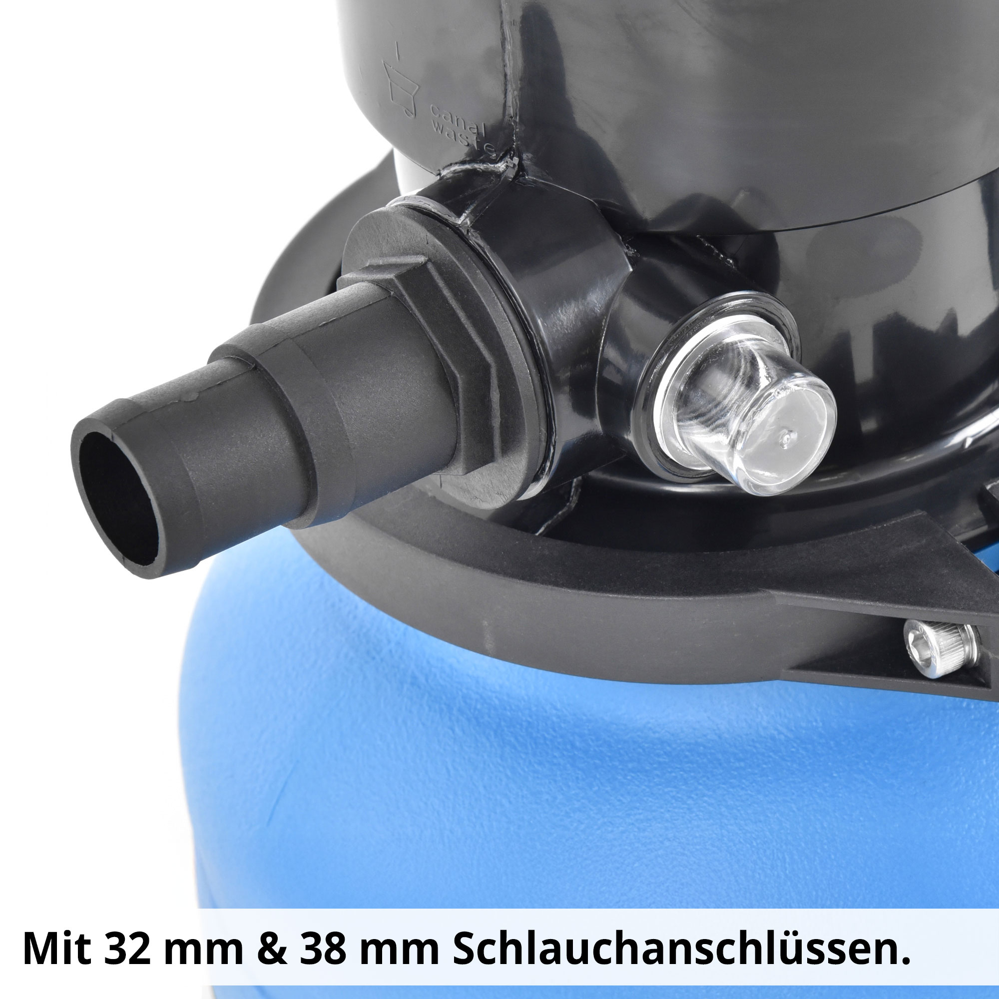 Hecht 302111 Sandfilteranlage mit 32mm und 38mm Schlauchanschlüssen