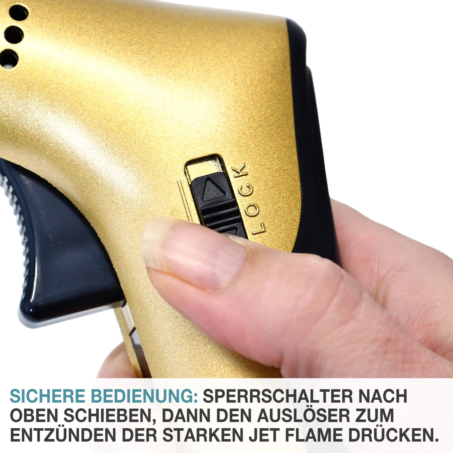 TOM Jetbrenner GB-500; Sperrschalter für mehr Sicherheit