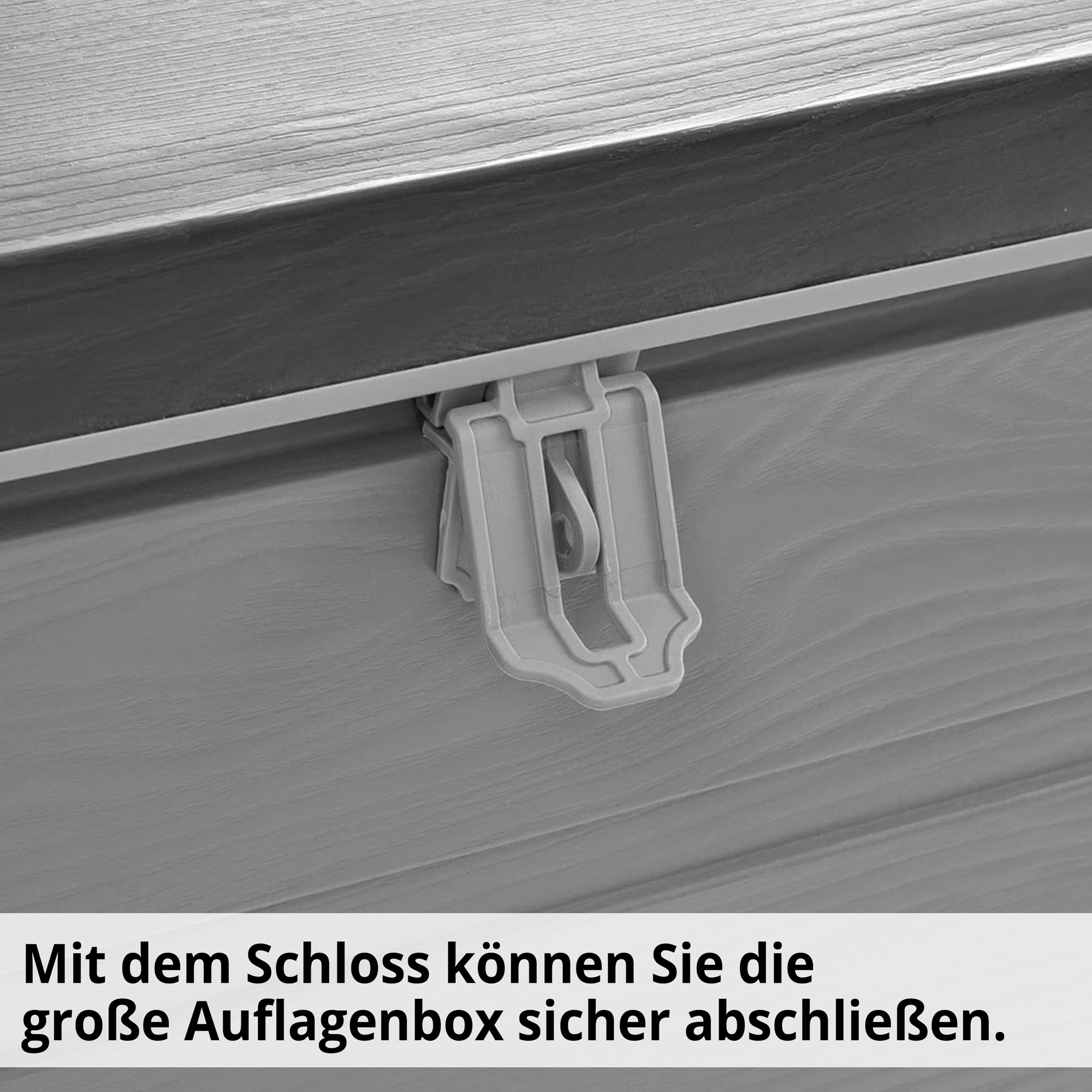 Hecht BOX XL mit dem Schloss kann die große Auflagebox sicher abgeschlossen werden