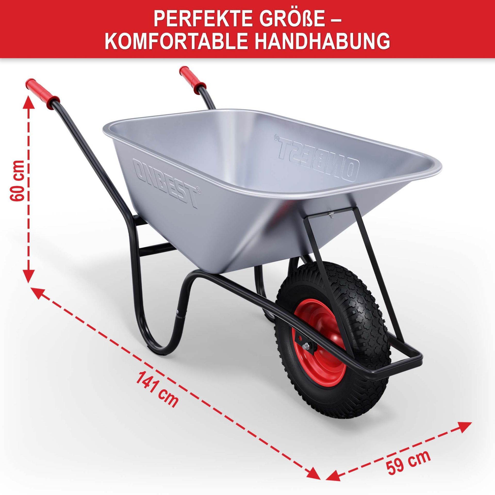 Schubkarre - Perfekte Größe, komfortable Handhabung