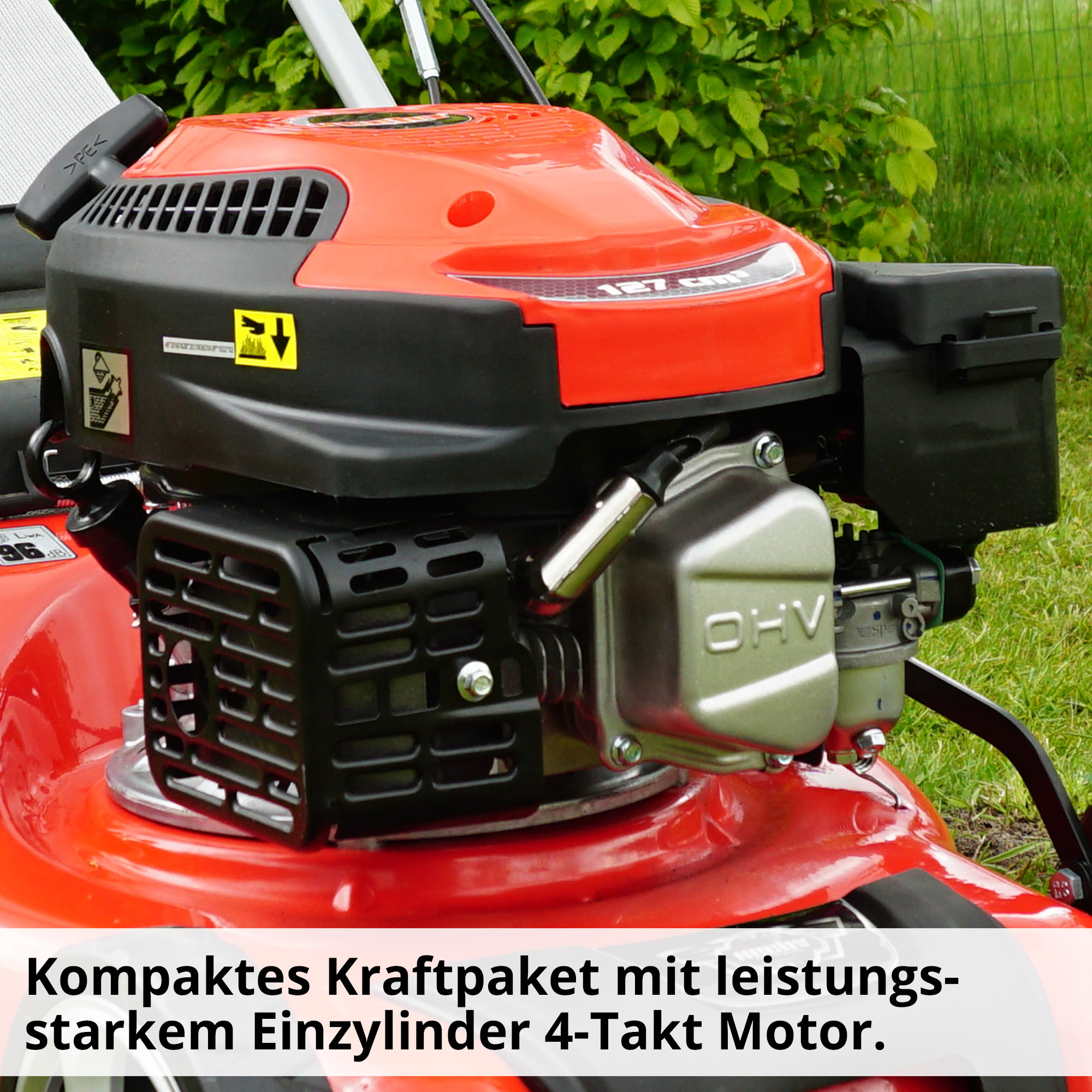 Benzin-Rasenmäher mit kraftvollen 4-Takt Motor 