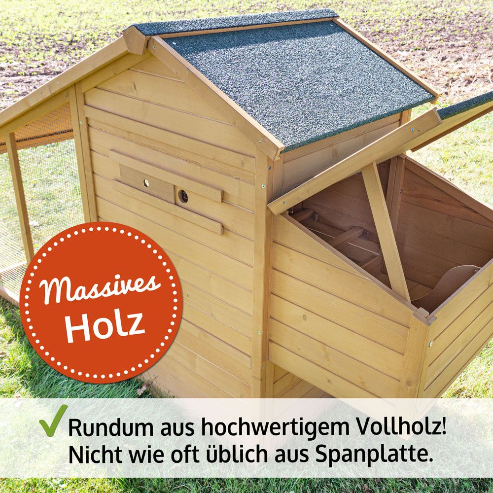 zooprinz Hühnervoliere Komfort XXL Aus massivem Vollholz 
