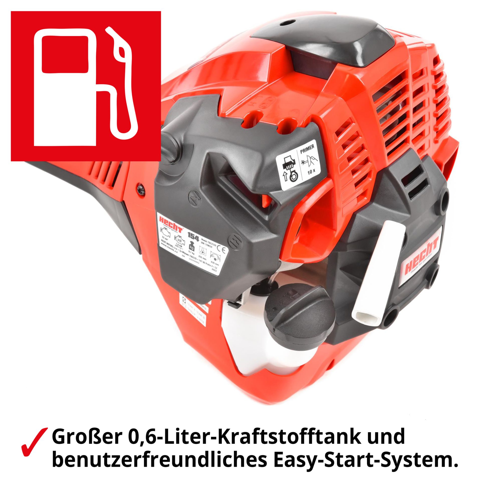 HECHT Freischneider Benzin 154 Freischneider mit großer kraftstofftank 