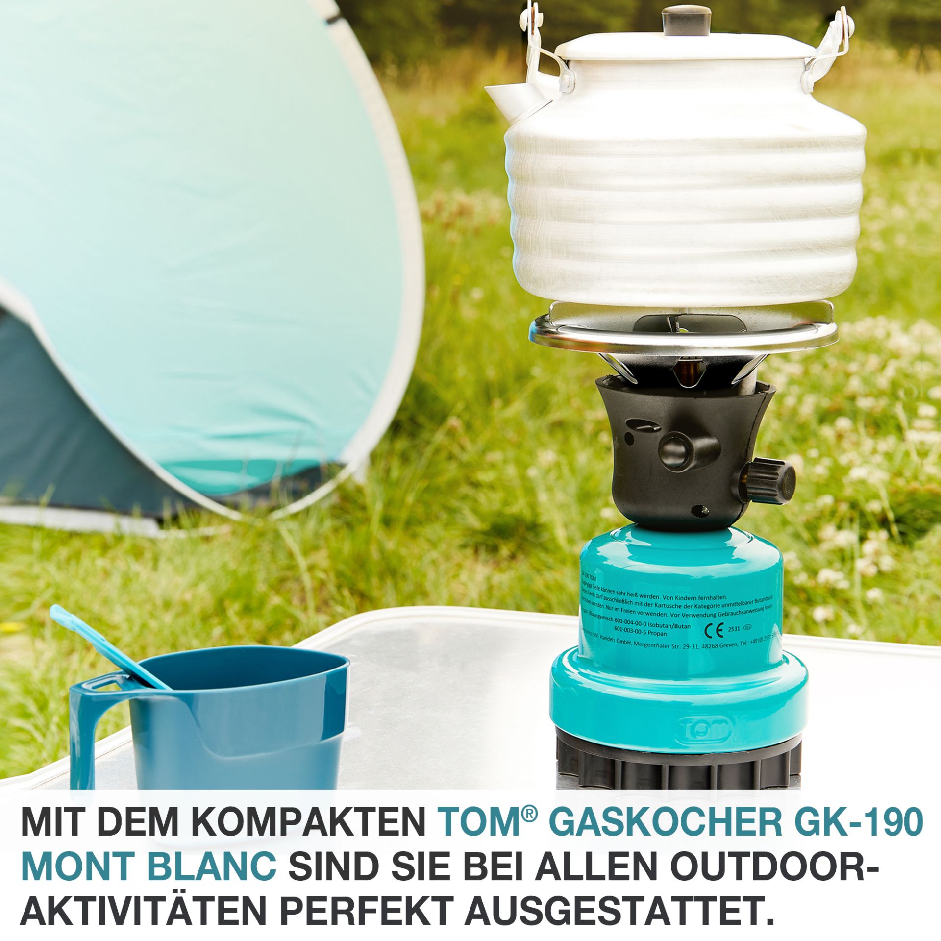 TOM GK-190 Gaskocher ist Ideal fürs Camping