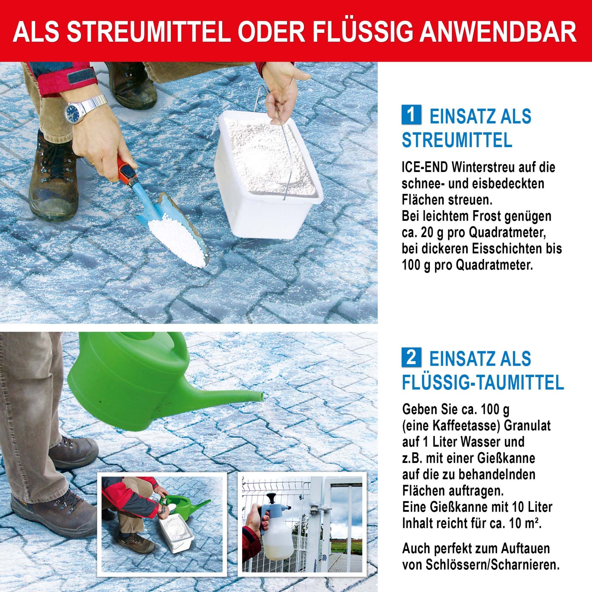 Als Streumittel oder flüssig Anwendbar - Streusalz Ersatz