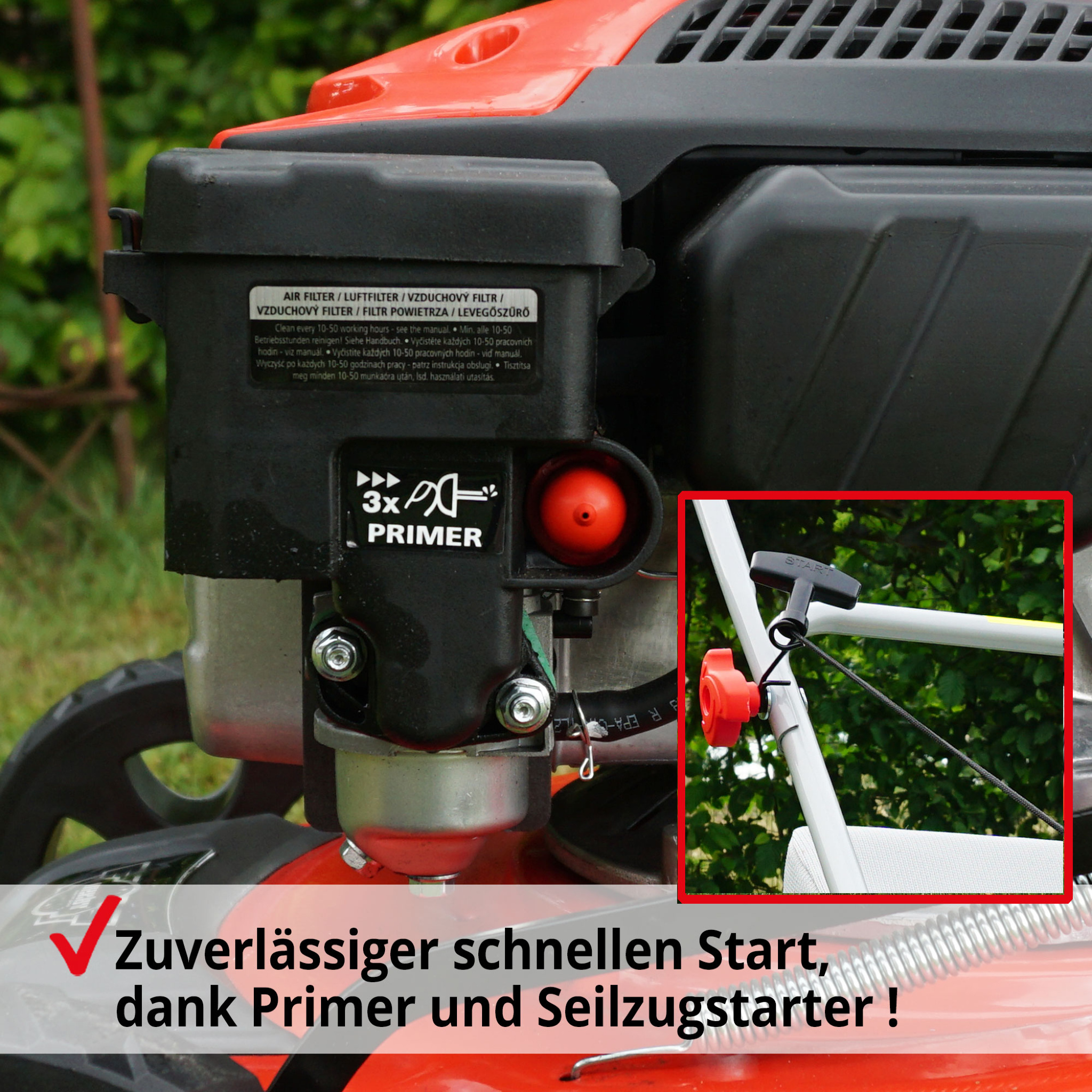 Die Schnittbreite von 40 cm macht den HECHT Benzin-Rasenmäher effizient bei jedem Einsatz.
