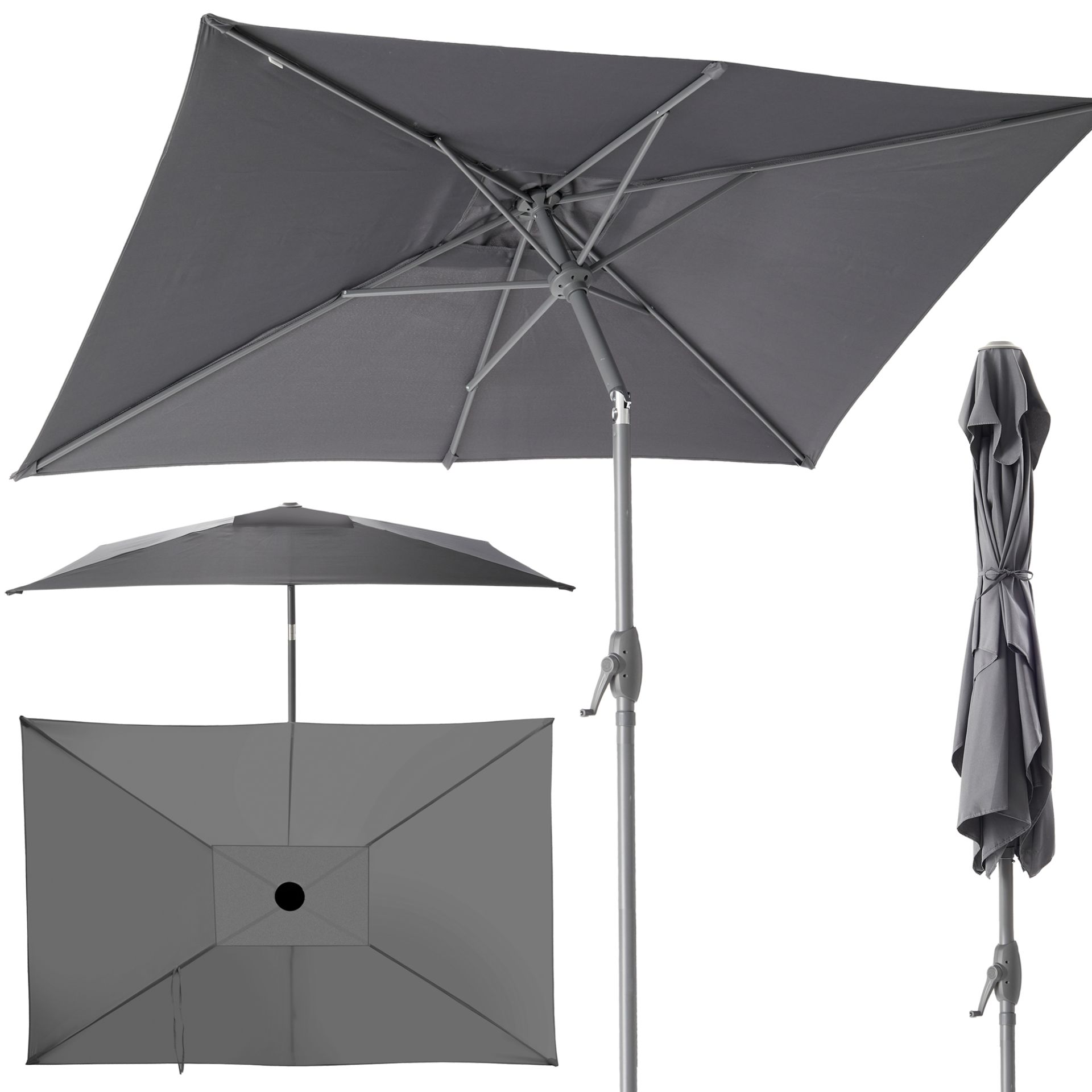 TOM Sonnenschirm SU-100 Anthrazit; UV-Schutz 50+