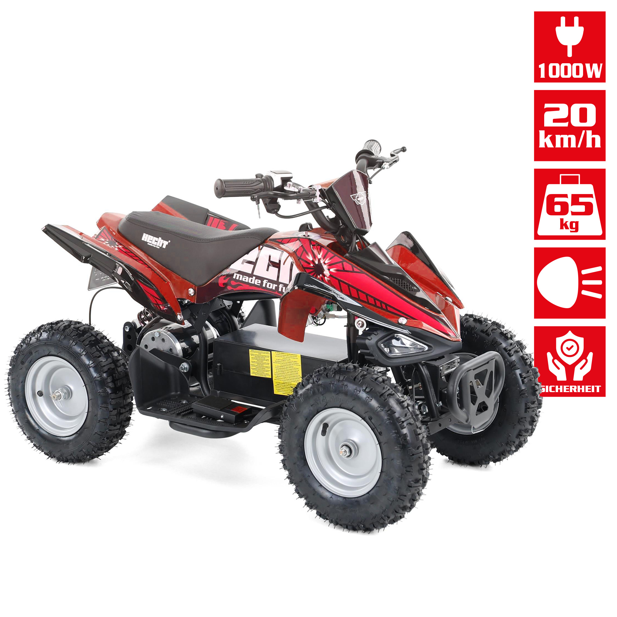 Hecht 54100 Rot QUAD mit leistungsstarkem Motor