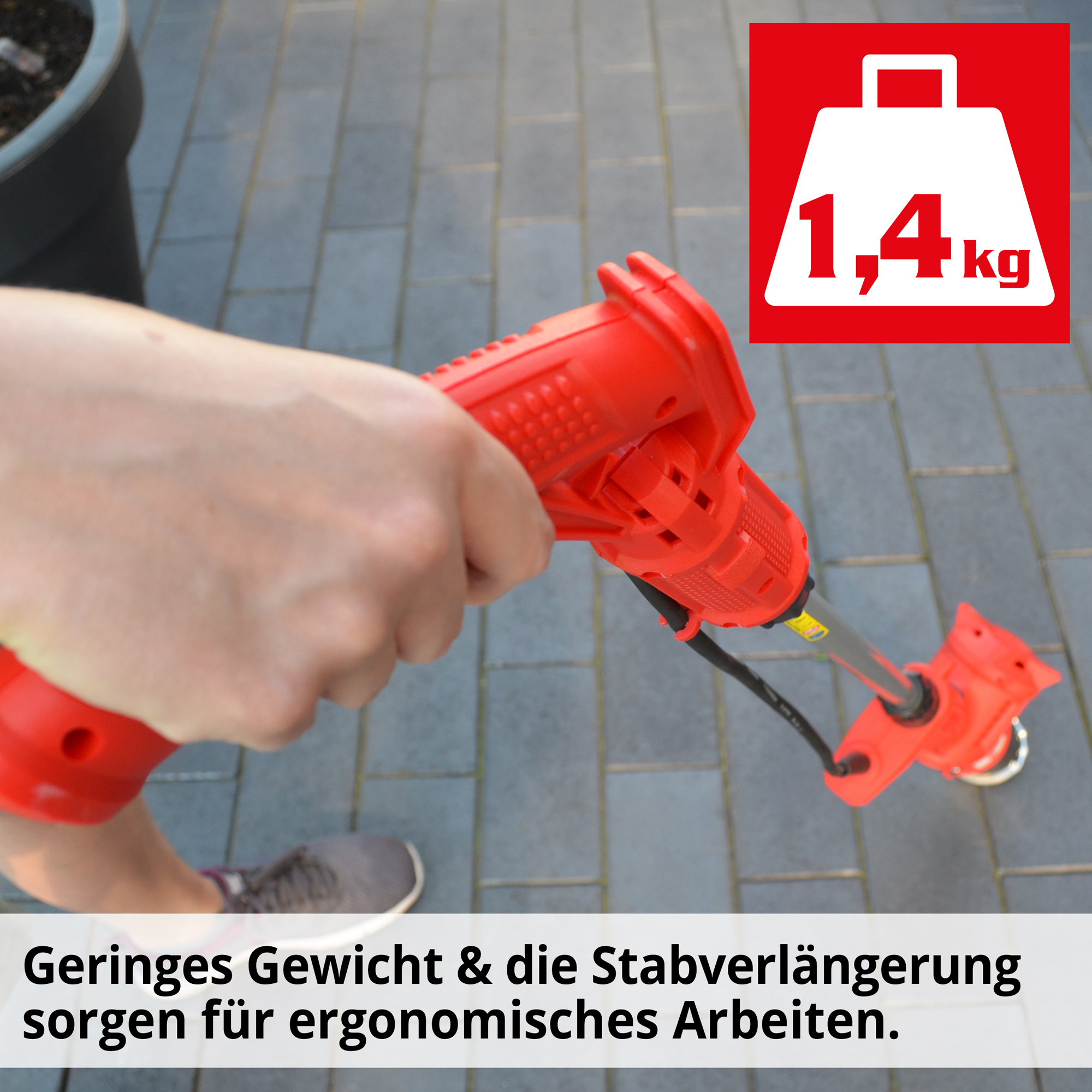 HECHT 2212 Unkrautbrenner; Geringes Gewicht & die Stabverlängerung sorgen für ergonomisches Arbeiten