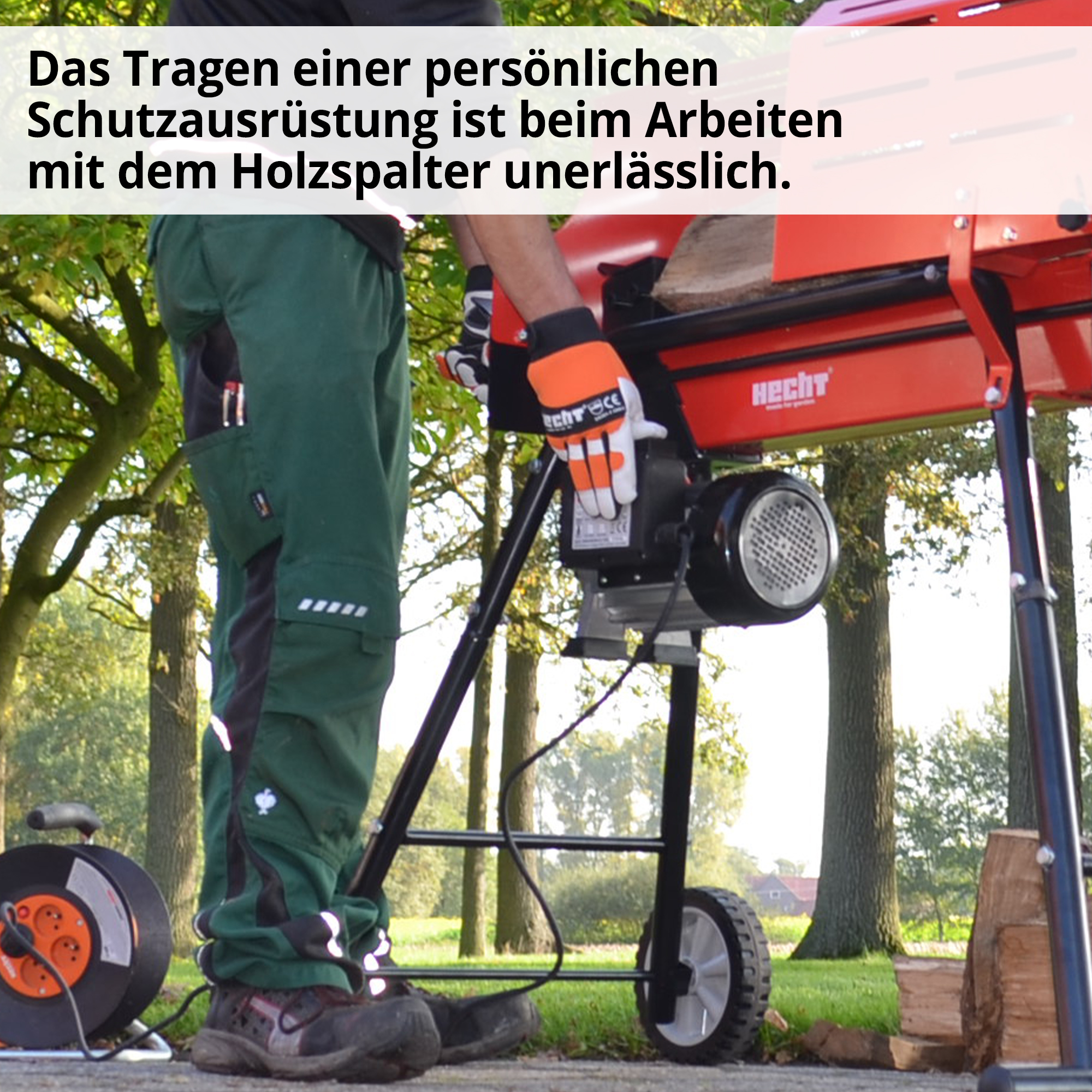 HECHT Hydraulikspalter 676 Hydraulikspalter erfordert tragen von Schutzausrüstung 