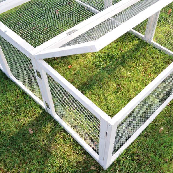 zooprinz Auslauf Rabbit Run Weiß aufklappbares Dach für einfachen Zugriff