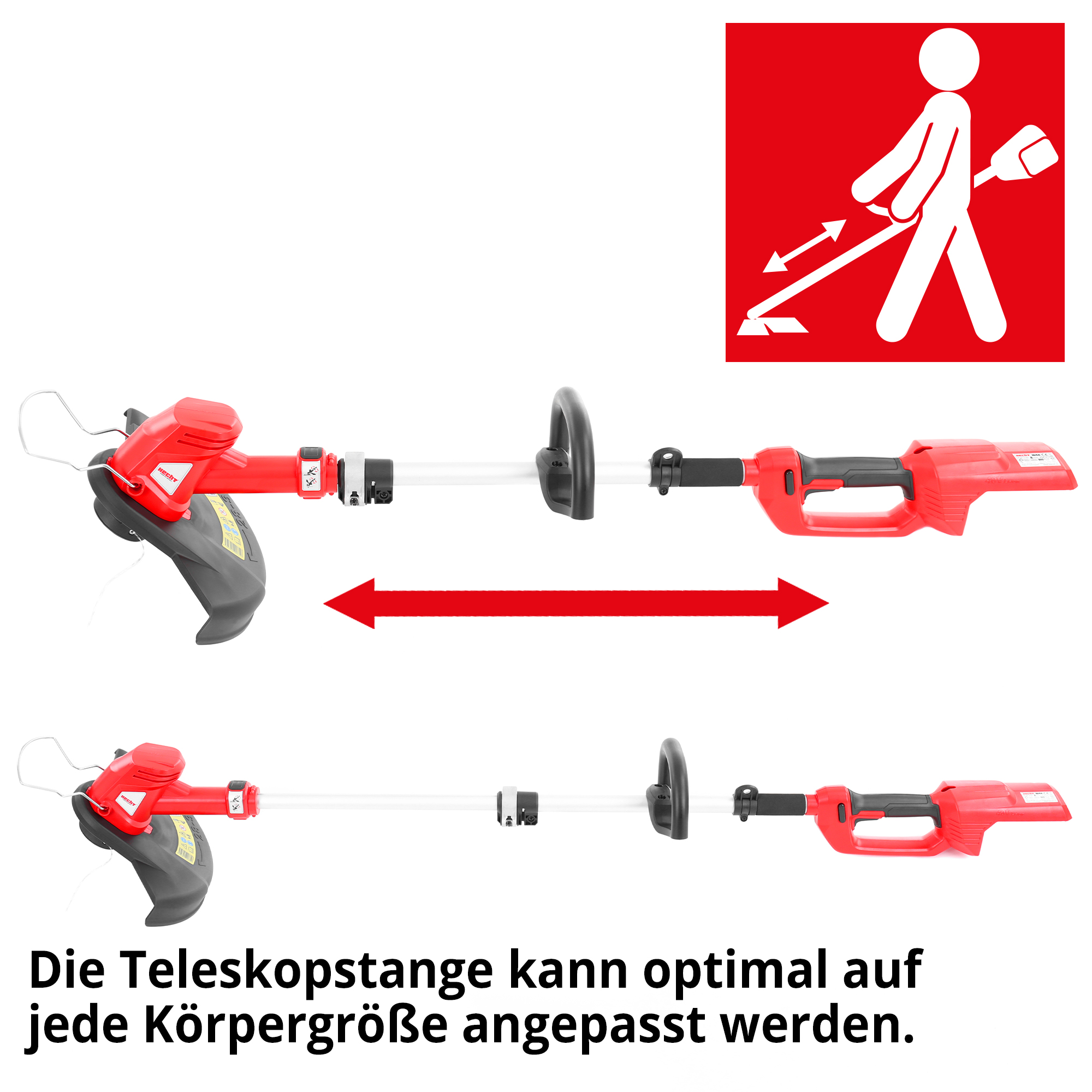 Akku Freischneider; Für jede Körpergröße durch die Teleskopstange