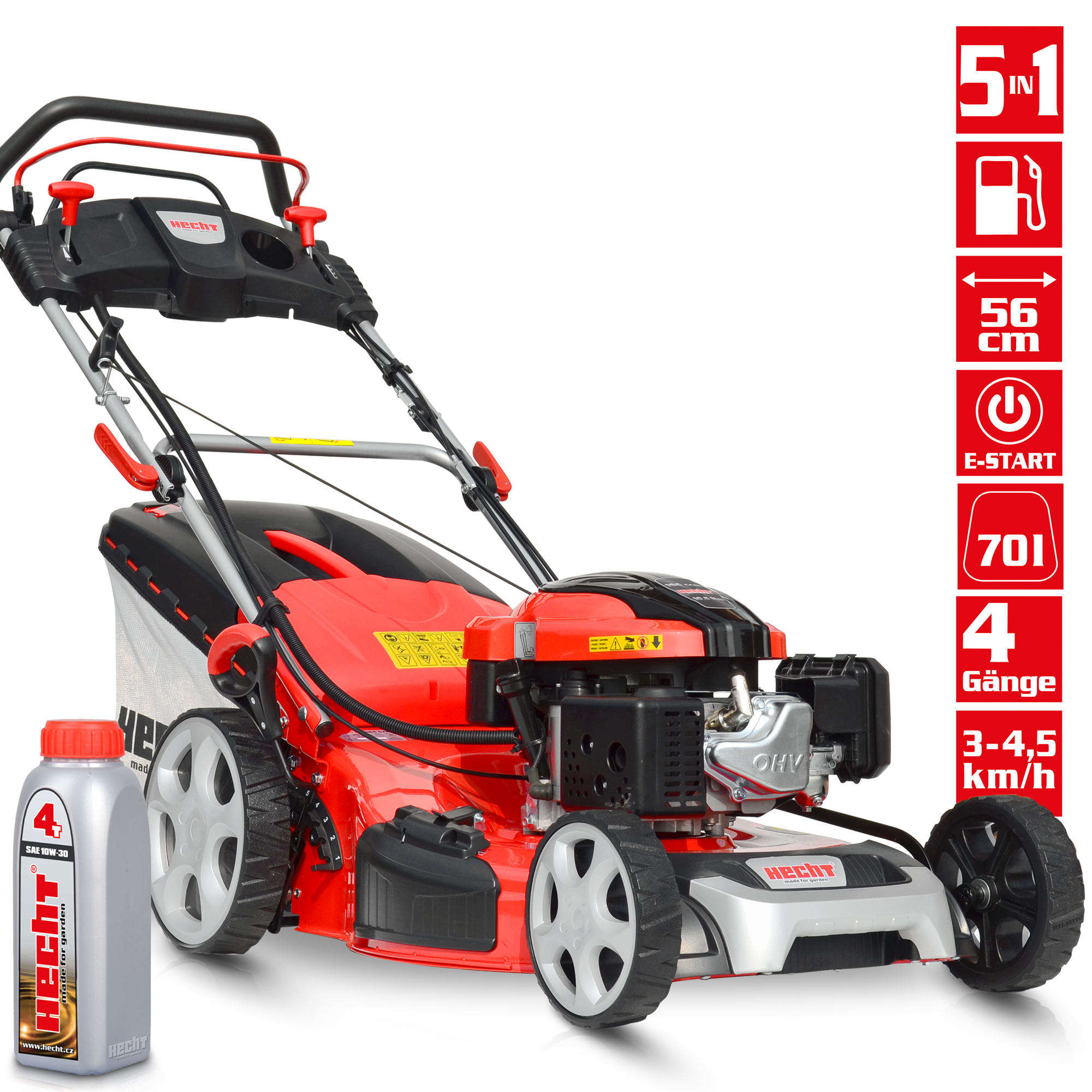 Benzin-Rasenmäher 5in1 mit Elektrostart