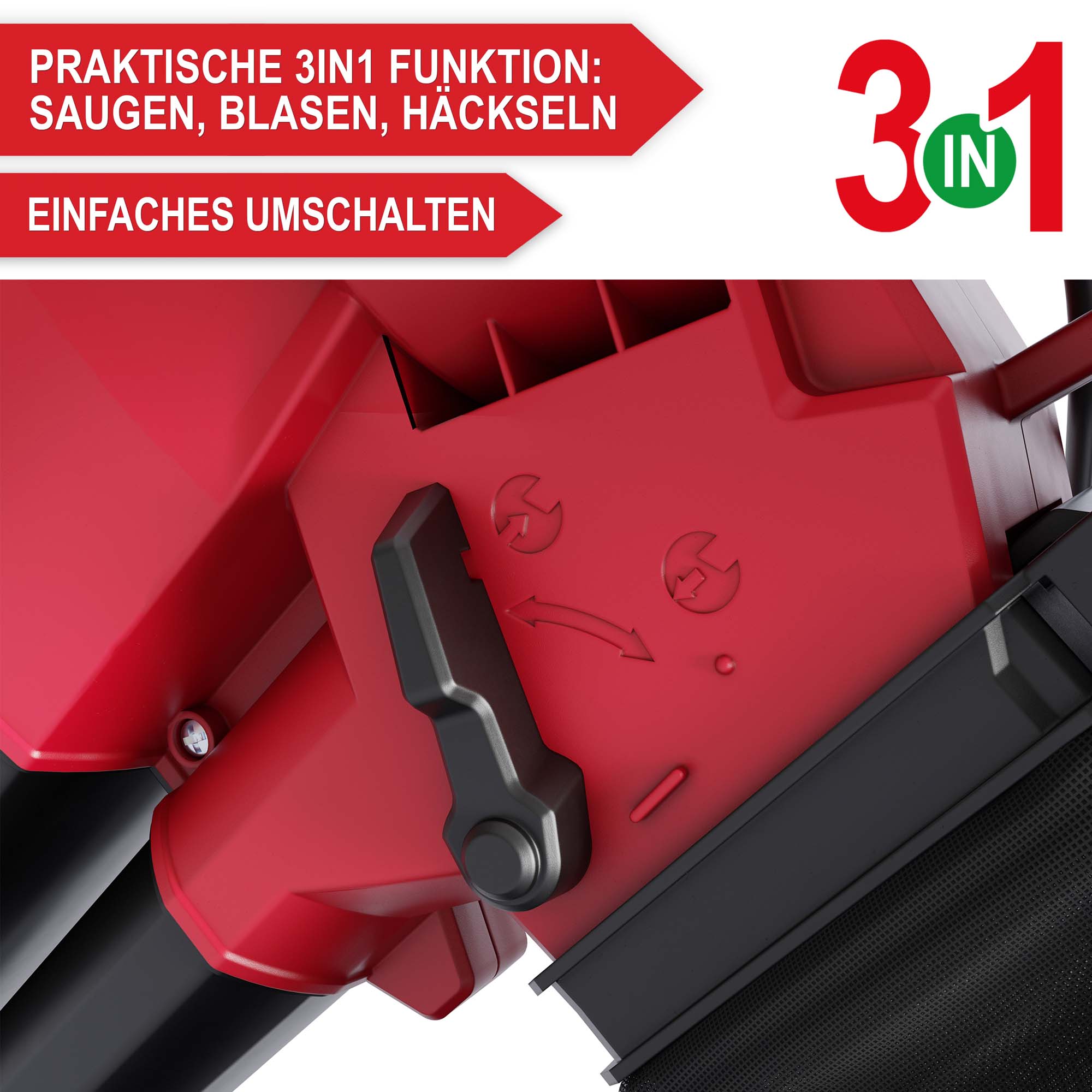 Elektro Laubsauger & Laubbläser LV3245 - Praktische 3 in 1 Funktion: saugen; blasen; häckseln; einfaches Umschalten