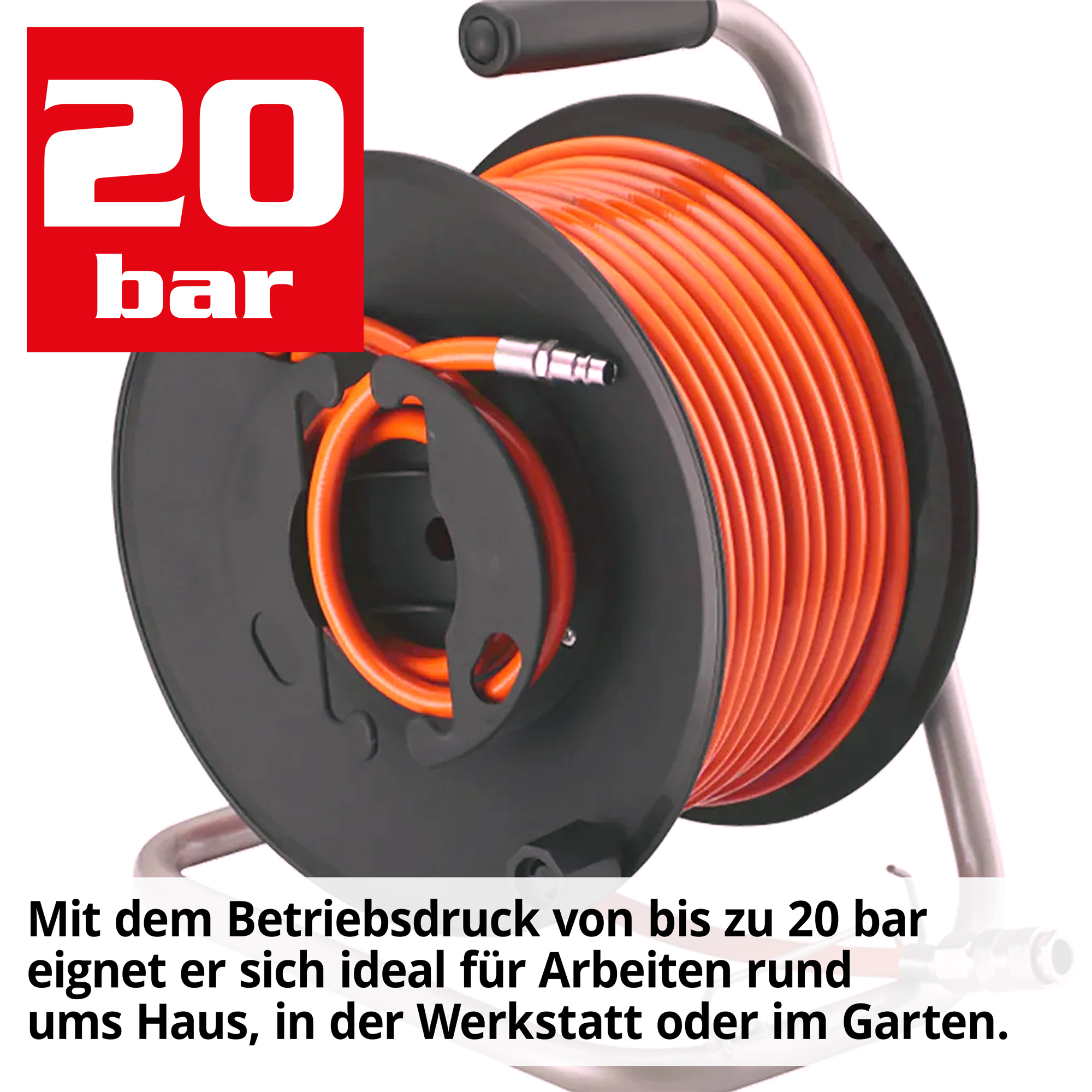Druckluft Schlauchtrommel für praktischer Aufrollung und bequemen Transport
