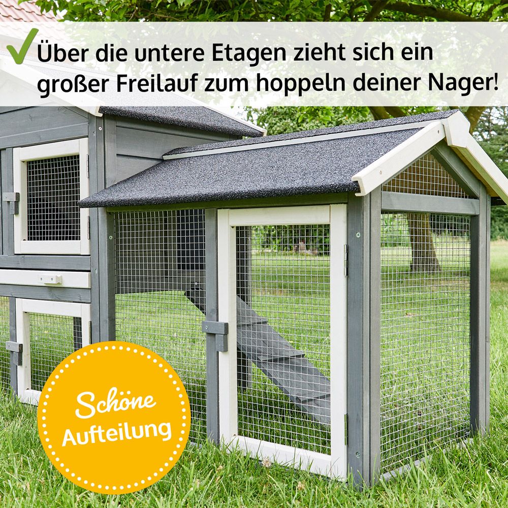 Kaninchenstall Don Camillo; schöne Aufteilung