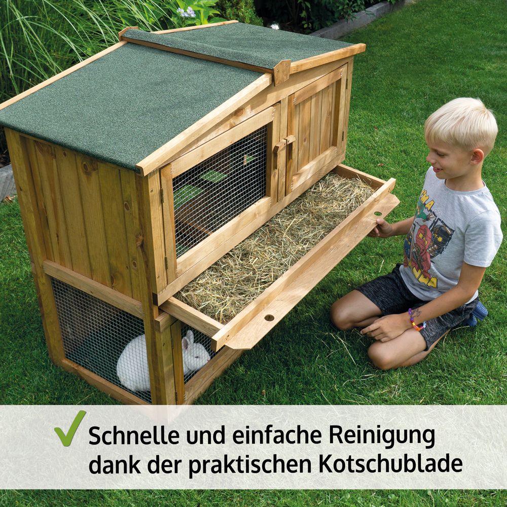 zooprinz Hasenstall Obelix Schnelle und einfache Reinigung durch praktische Kotschublade 
