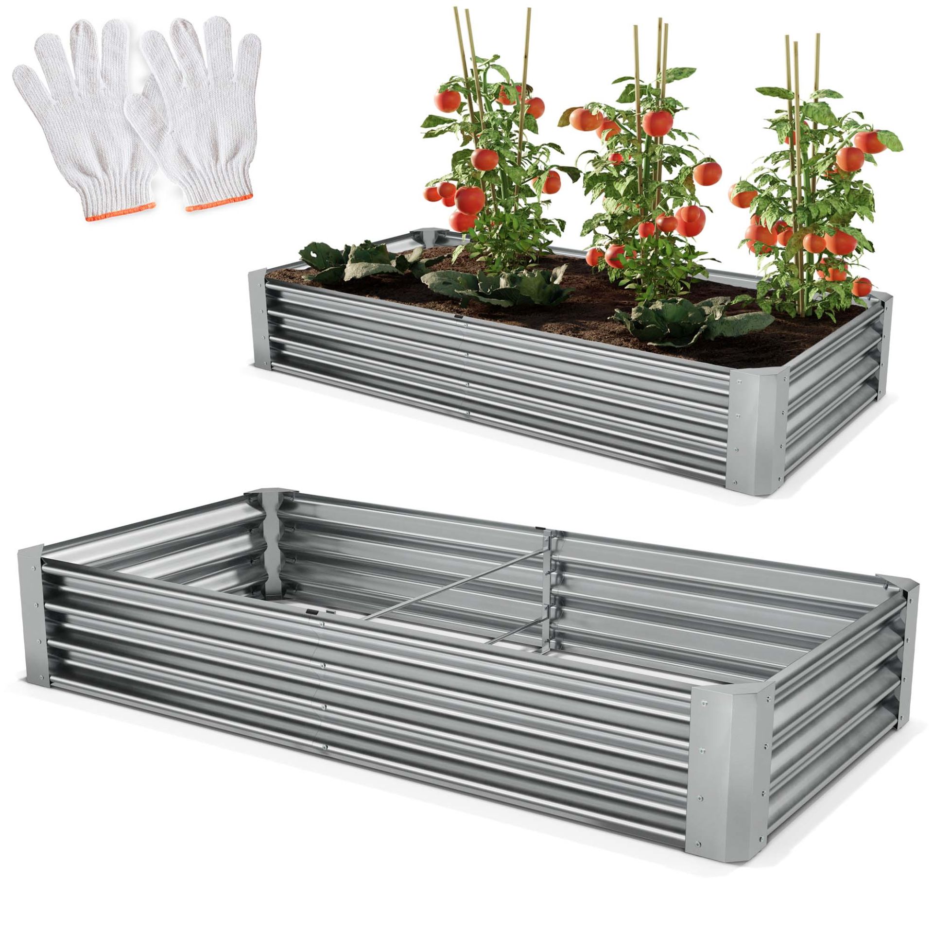 ONBEST, Hochbeet Stahl Silber M, Artikelnummer 44418