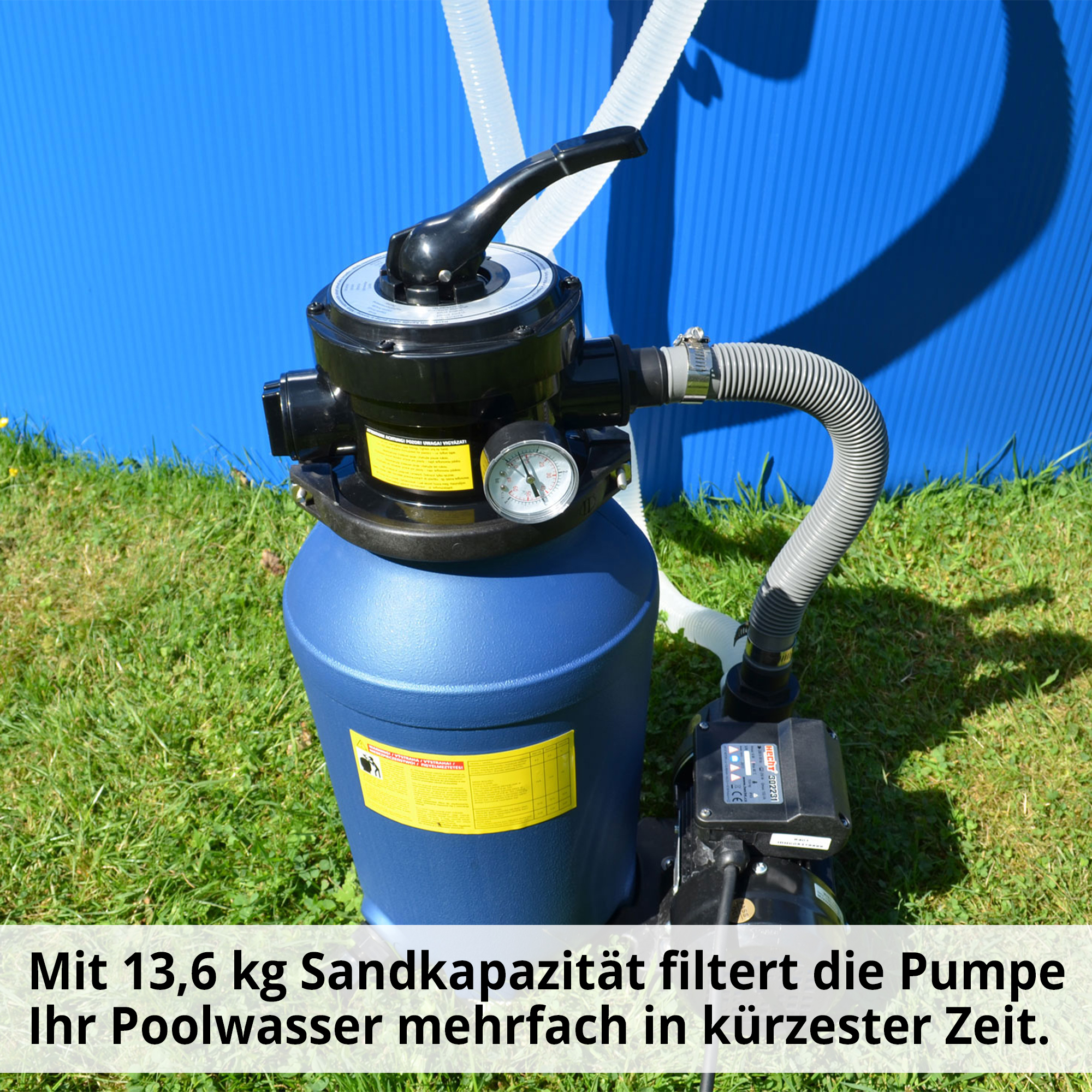 Sand Filteranlage; 13,6 Kilogramm Sandkapazität
