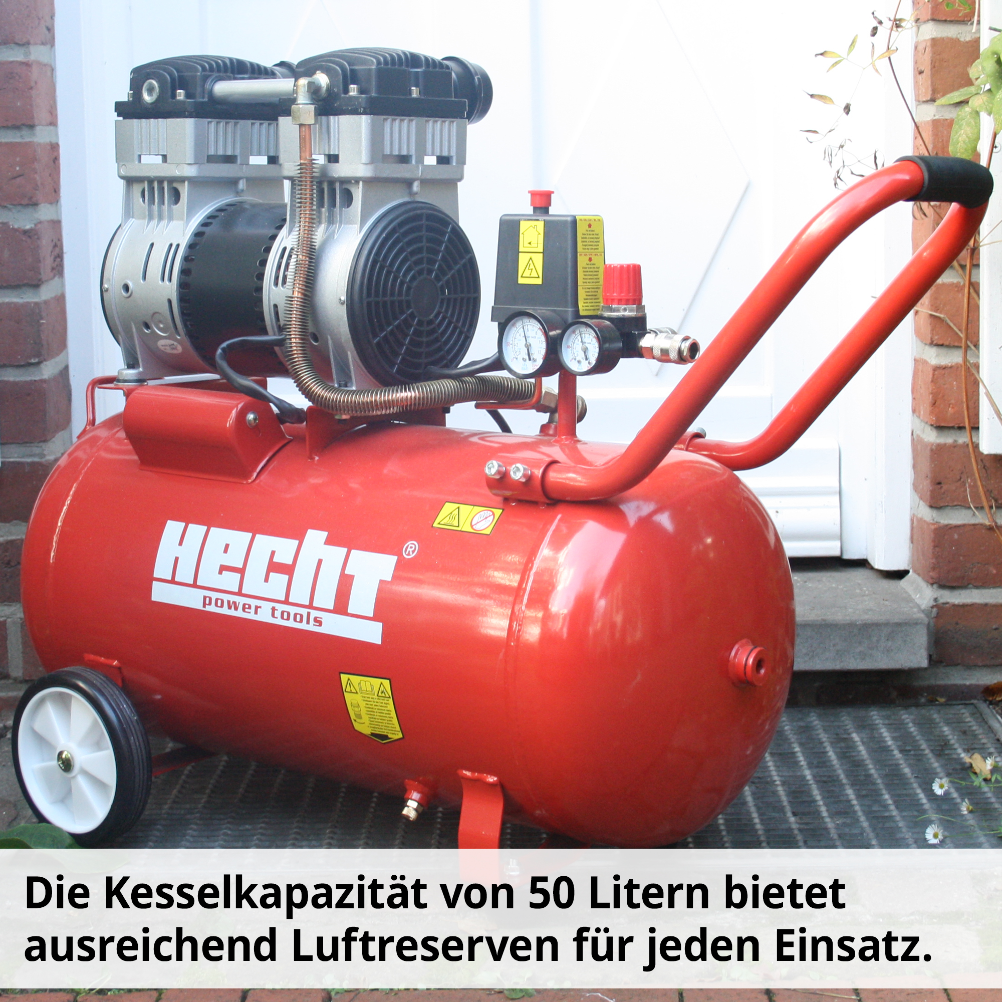 HECHT Flüster Kompressor »2085« Flüster Kompressor mit hoher Kesselkapazität