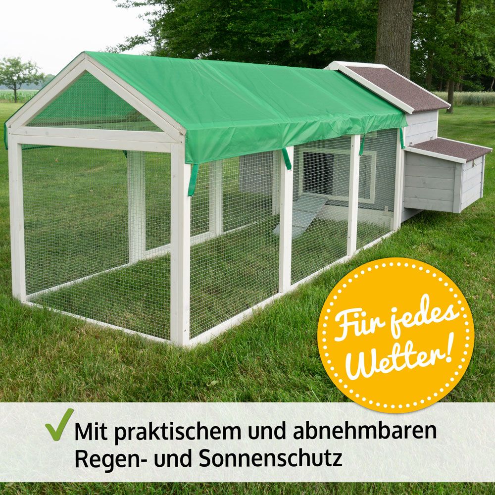 Auslauf für Hühnervoliere Betty; mit zusätzlichem Regen- und Sonnenschutz