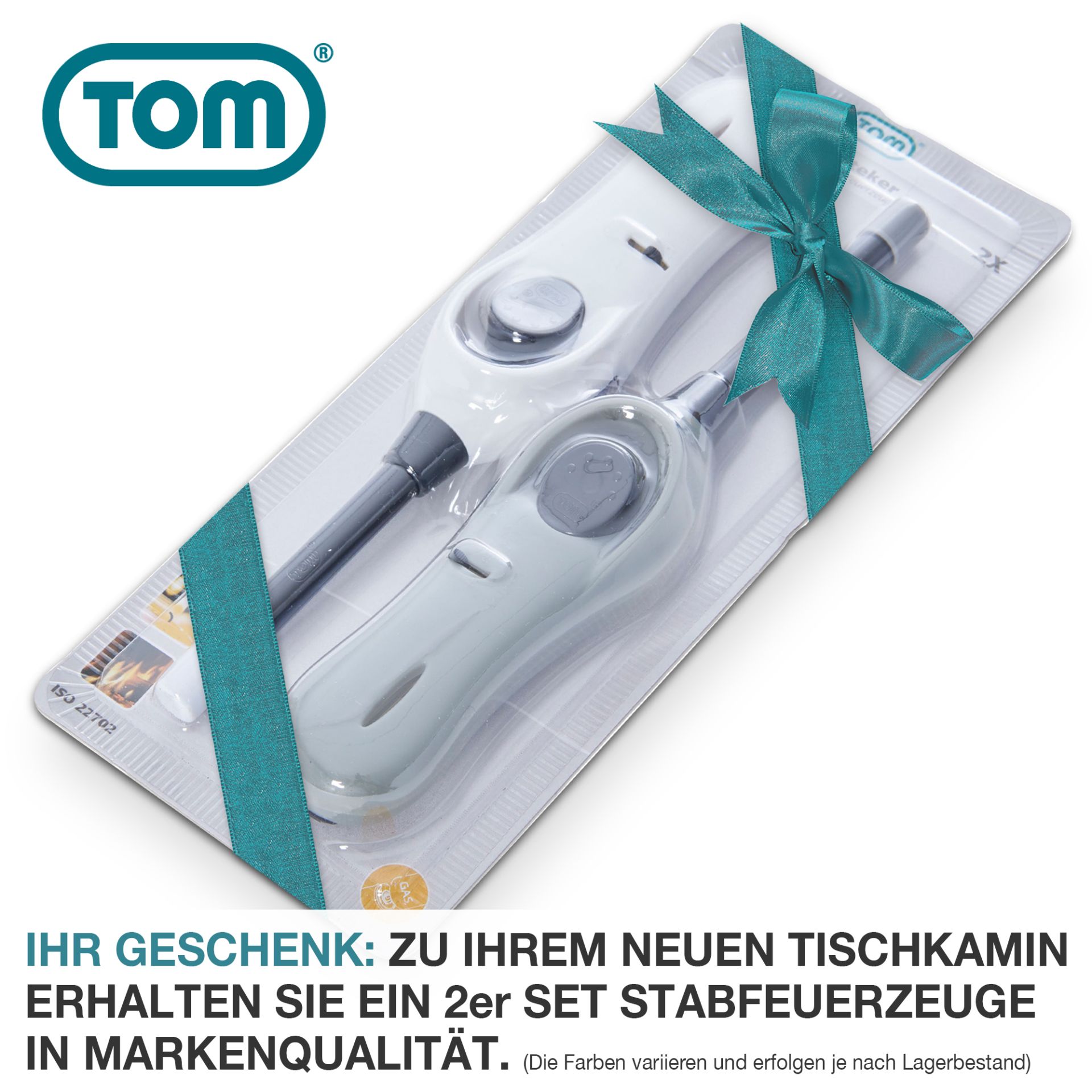 TOM Tischkamin Rund; inklusive zwei Stabfeuerzeugen