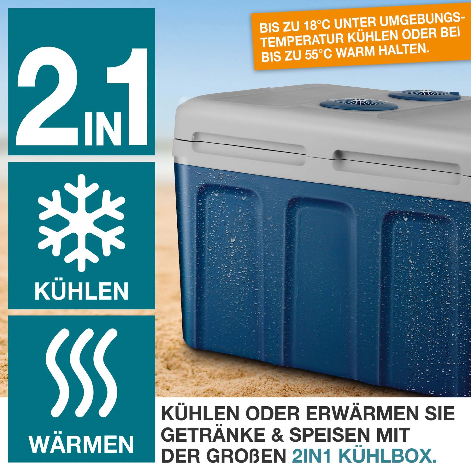 TOM Kühlbox CB-400; kann kühlen und warmhalten