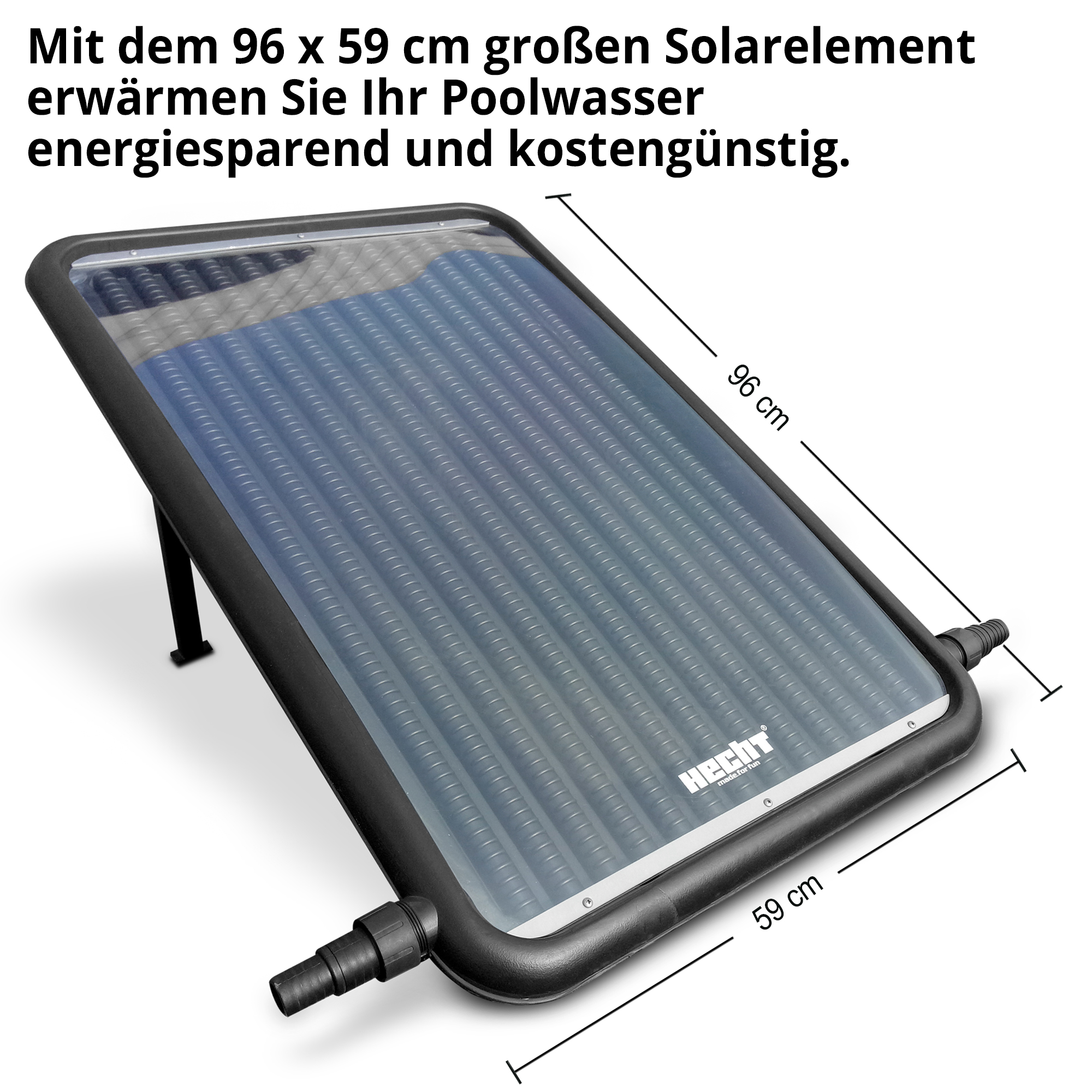 Hecht 305810 Poolsolarheizung; Mit dem großem Solarelement erwärmen Sie Ihr Poolwasser energiesparend und kostengünstig