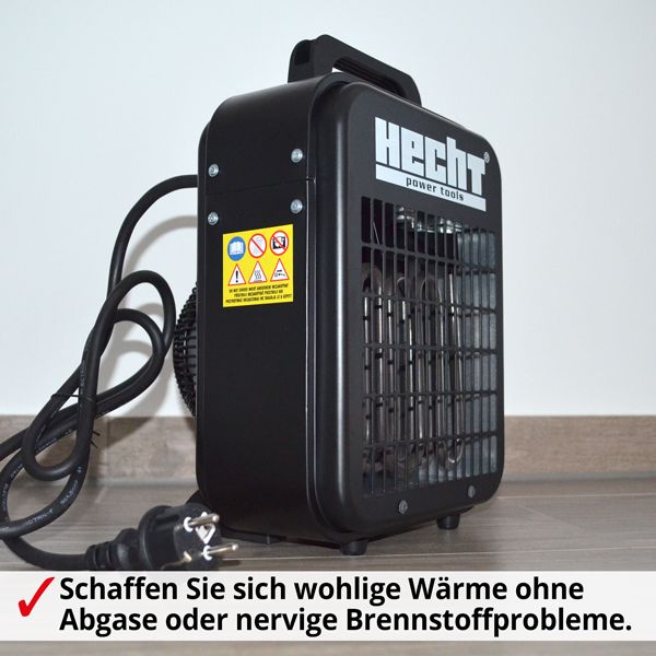 HECHT Heizlüfter 3500 mobiler Heizlüfter ohne Abgase 
